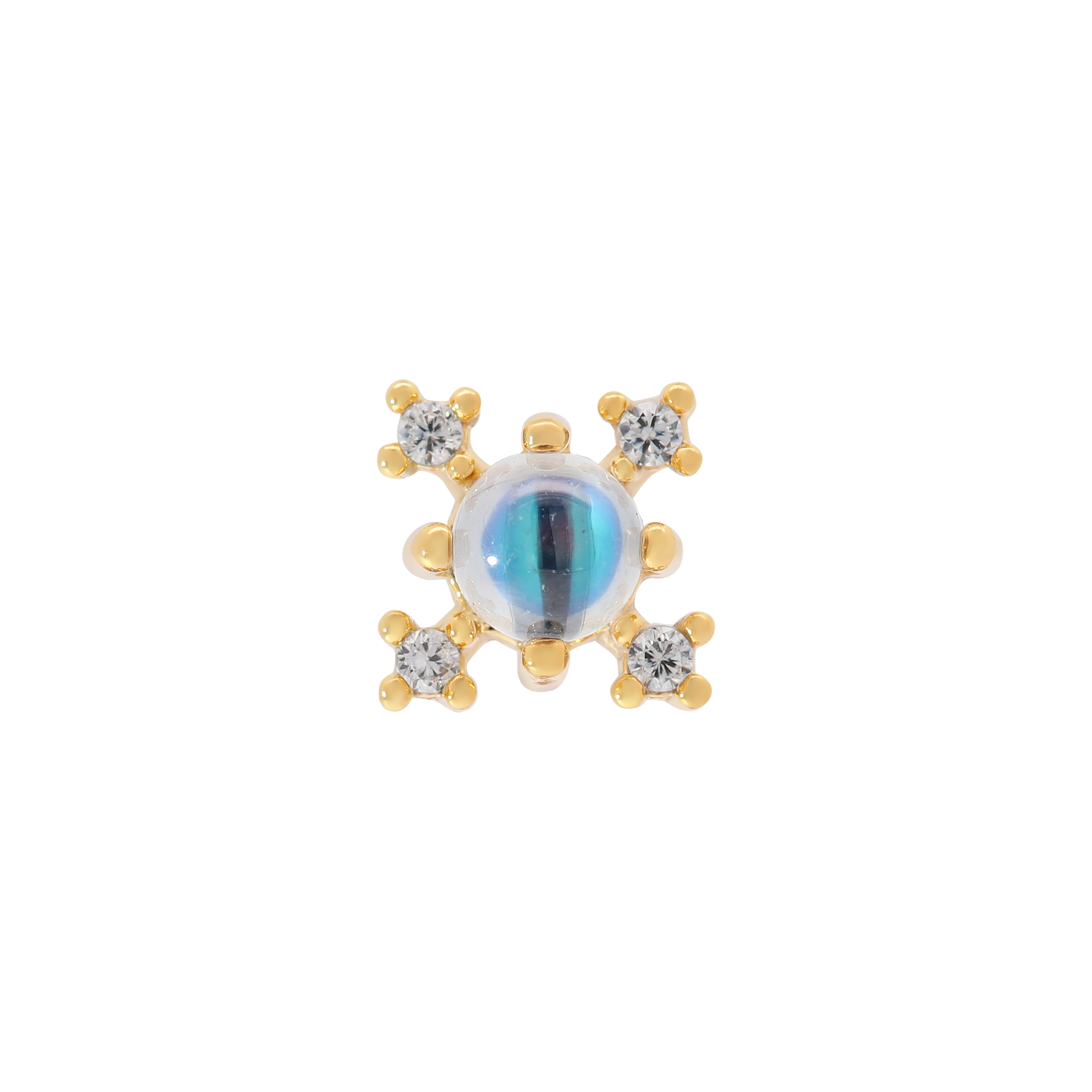 Euphoria Gemstone Helix Tragus Cartilage & Conch Ear Piercing 2 - Gold