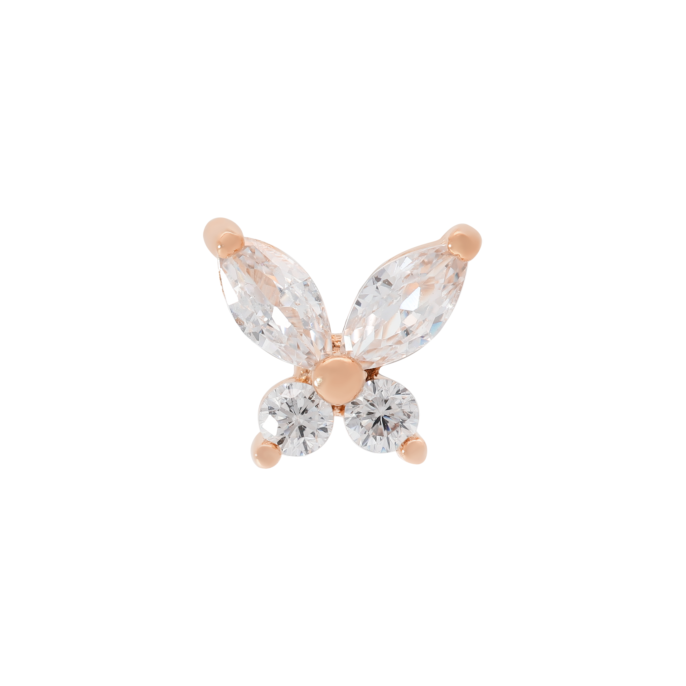 Flutter Helix Tragus Cartilage & Conch Ear Piercing 2 - Rose Gold