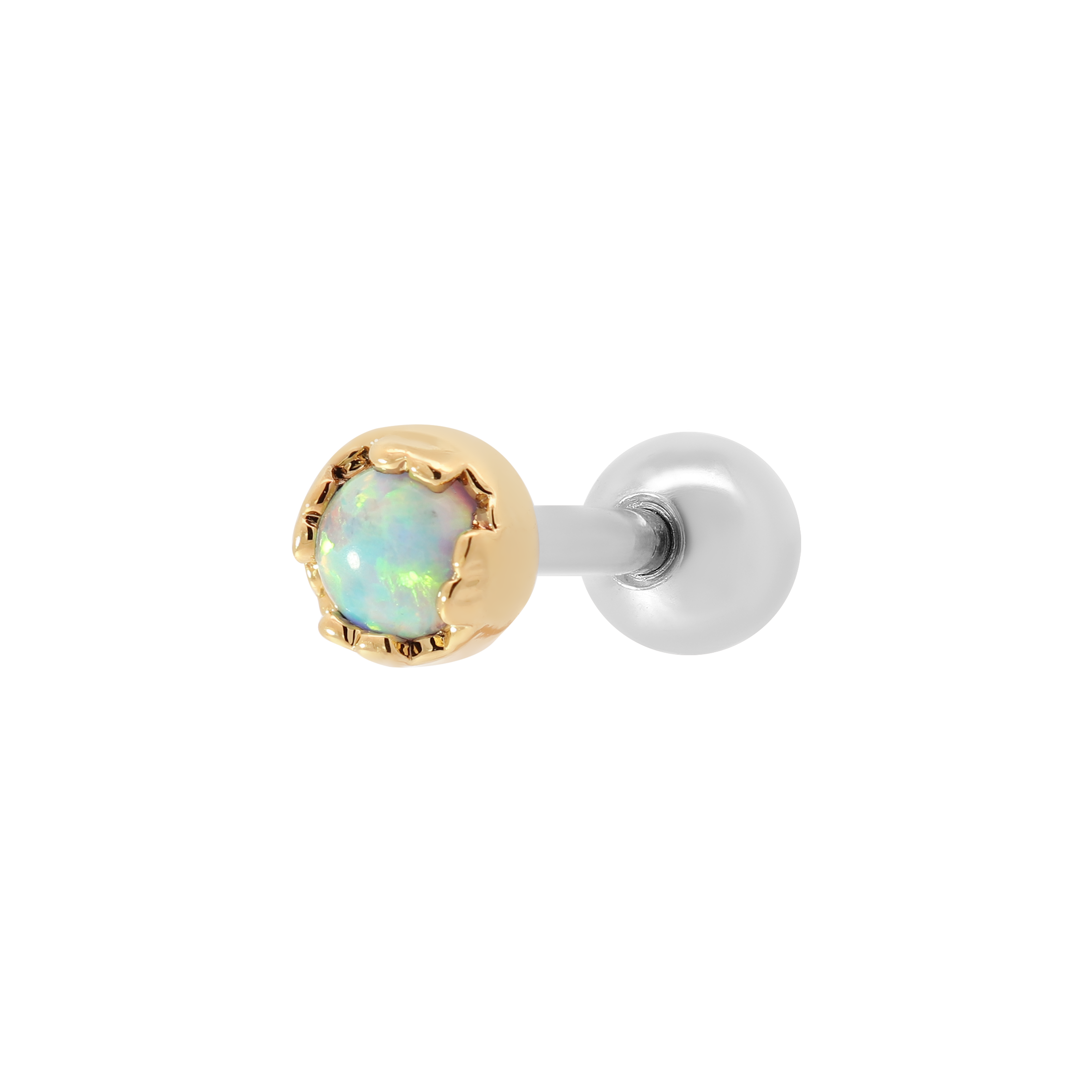 Glory Opal Helix Tragus Cartilage & Conch Ear Piercing - Gold