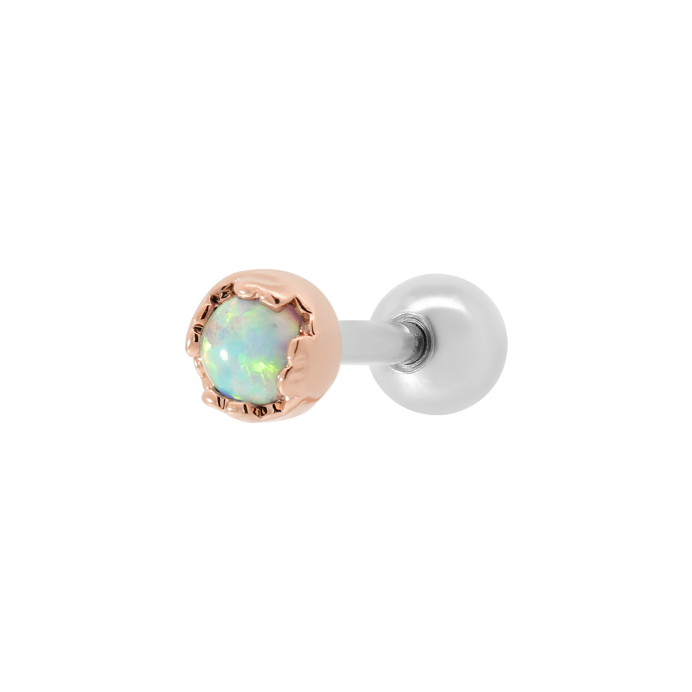 Glory Opal Helix Tragus Cartilage & Conch Ear Piercing - Rose Gold