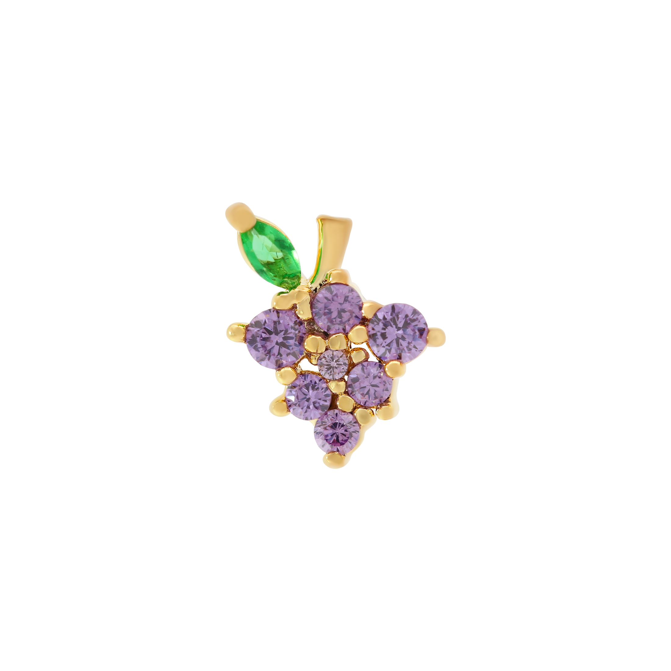 Grape Soda Gemstone Helix Tragus & Cartilage Ear Piercing 2 - Gold