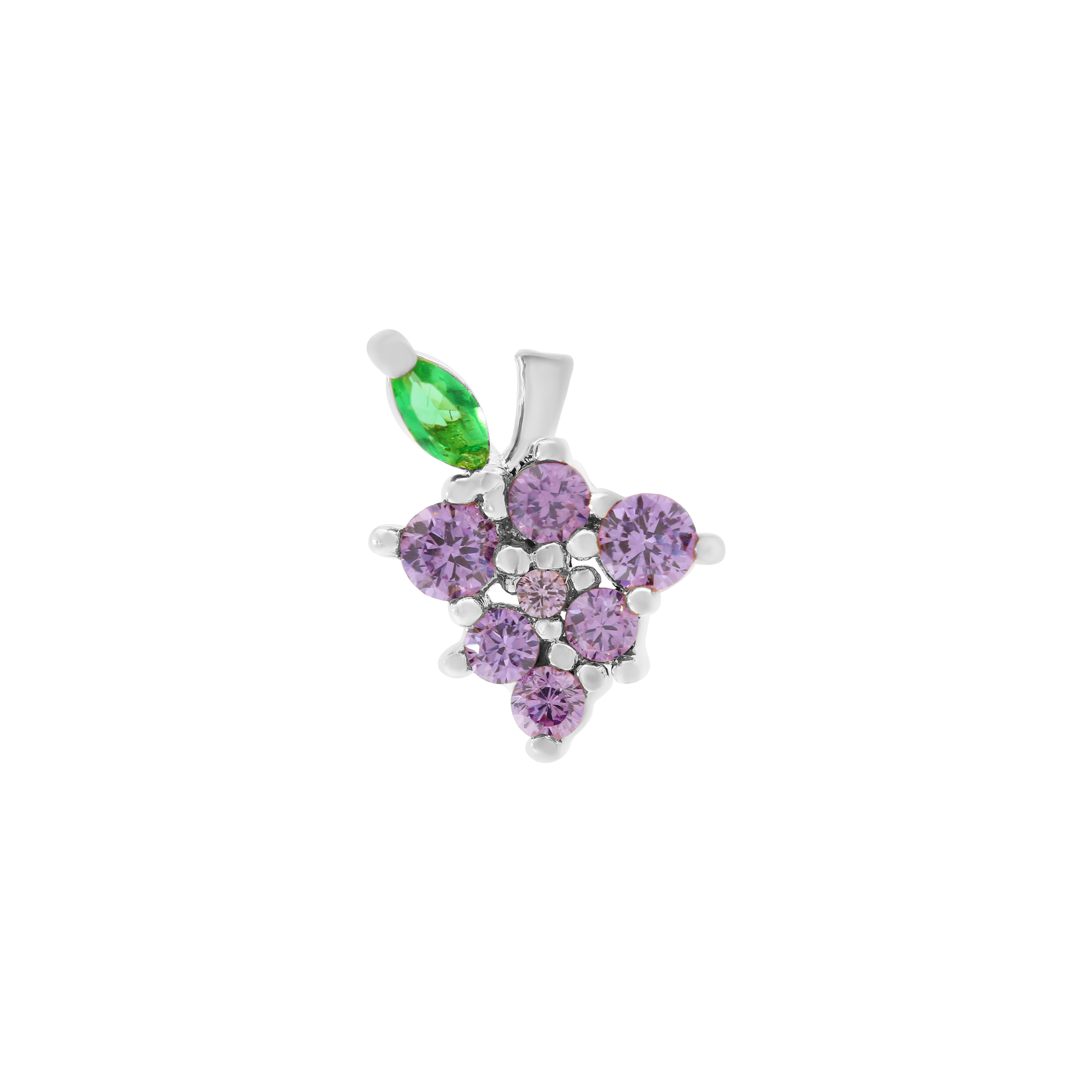 Grape Soda Gemstone Helix Tragus & Cartilage Ear Piercing 2 - Silver