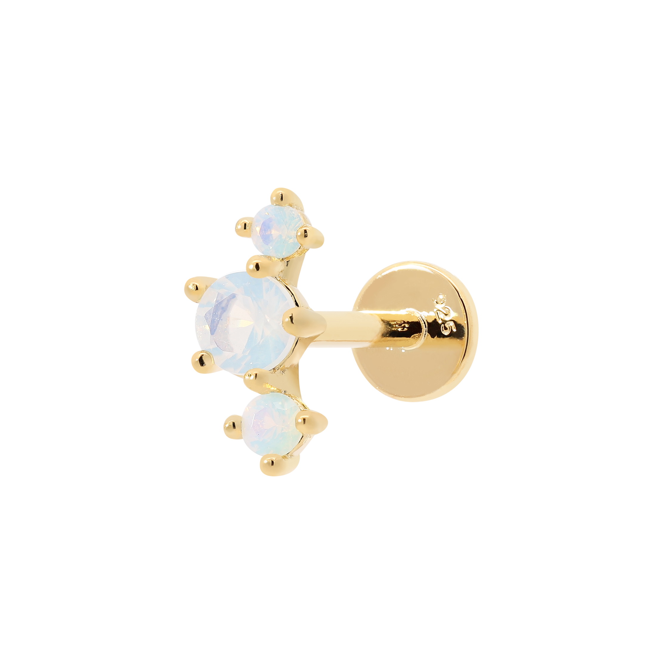 Hope Moonstone Helix Tragus Cartilage & Conch Ear Piercing - Gold