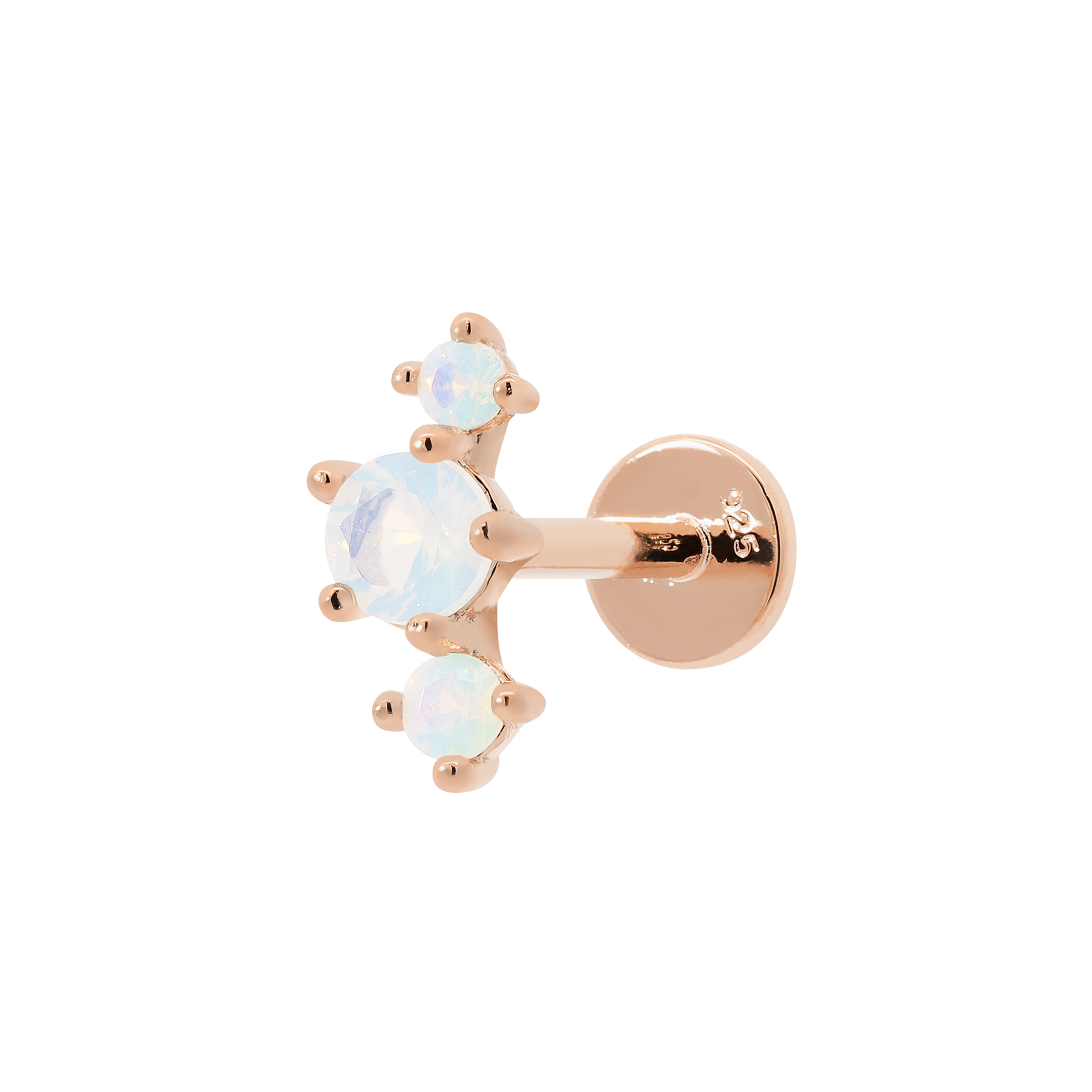 Hope Moonstone Helix Tragus Cartilage & Conch Ear Piercing - Rose Gold