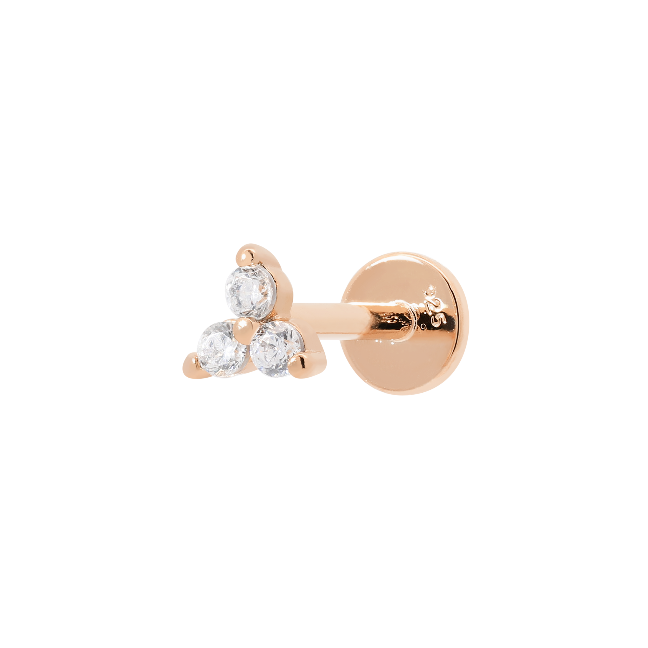 Lapse Crystal Helix Tragus Cartilage & Conch Ear Piercing - Rose Gold