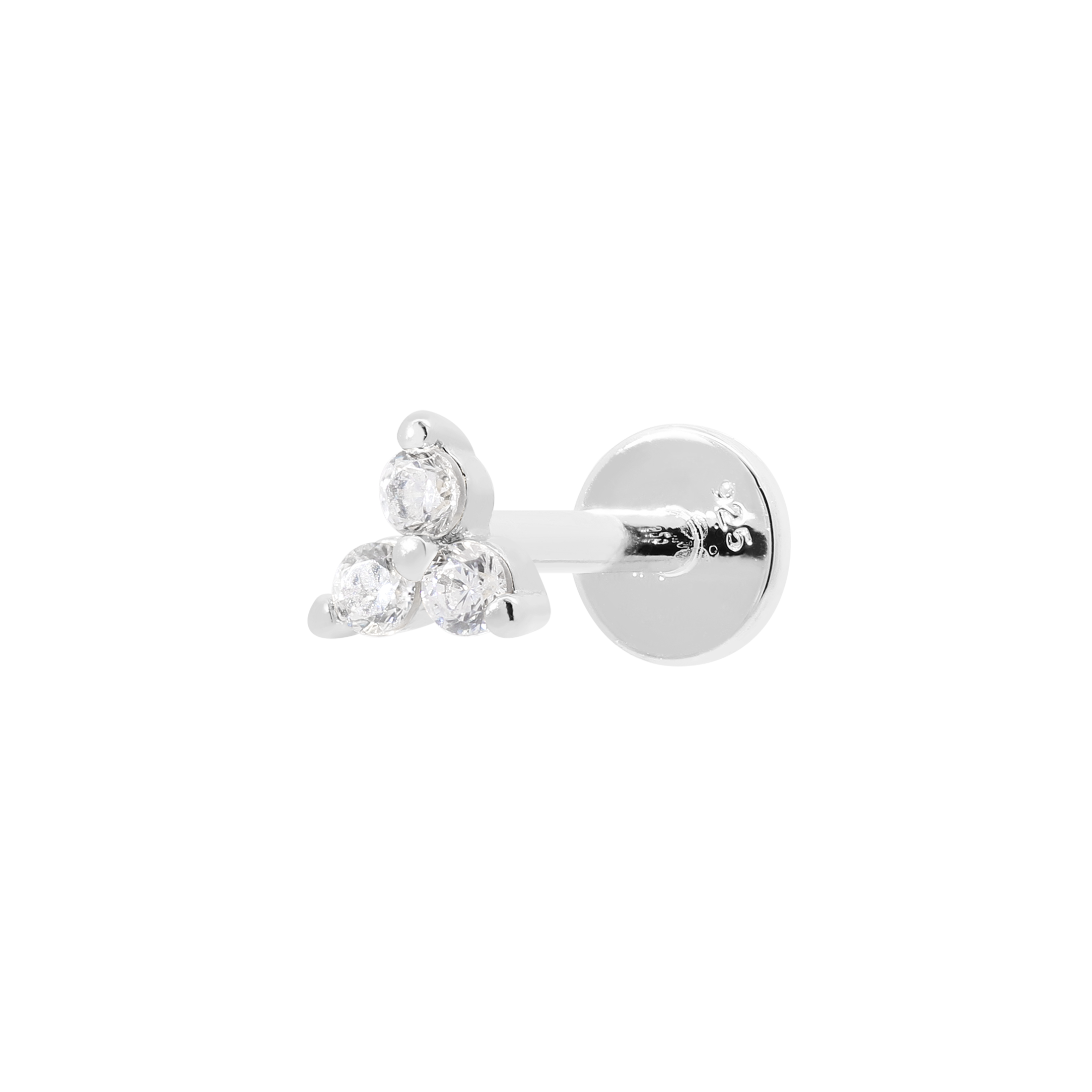 Lapse Crystal Helix Tragus Cartilage & Conch Ear Piercing - Silver