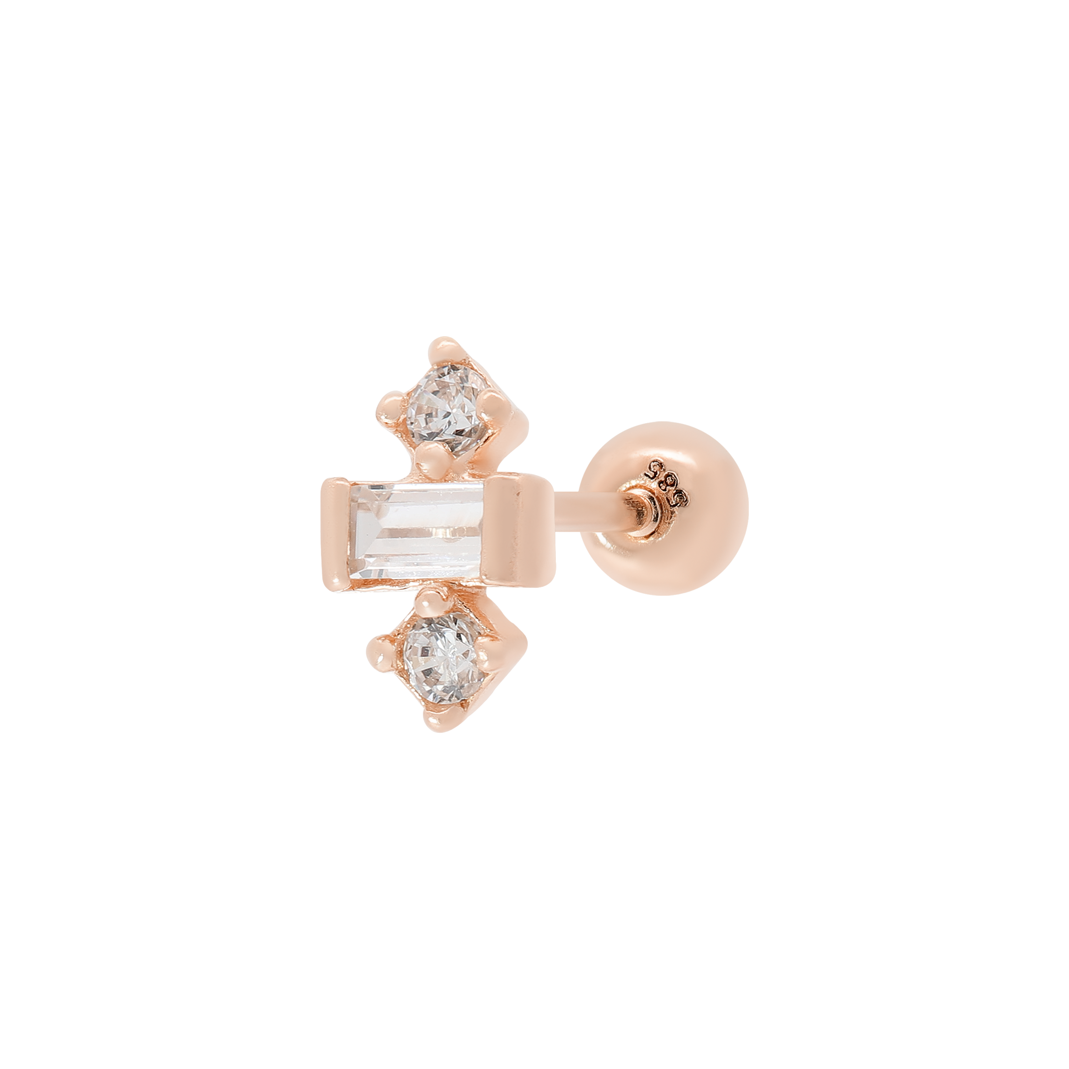 Lyric Tragus Helix & Cartilage Ear Piercing - 14K Solid Rose Gold