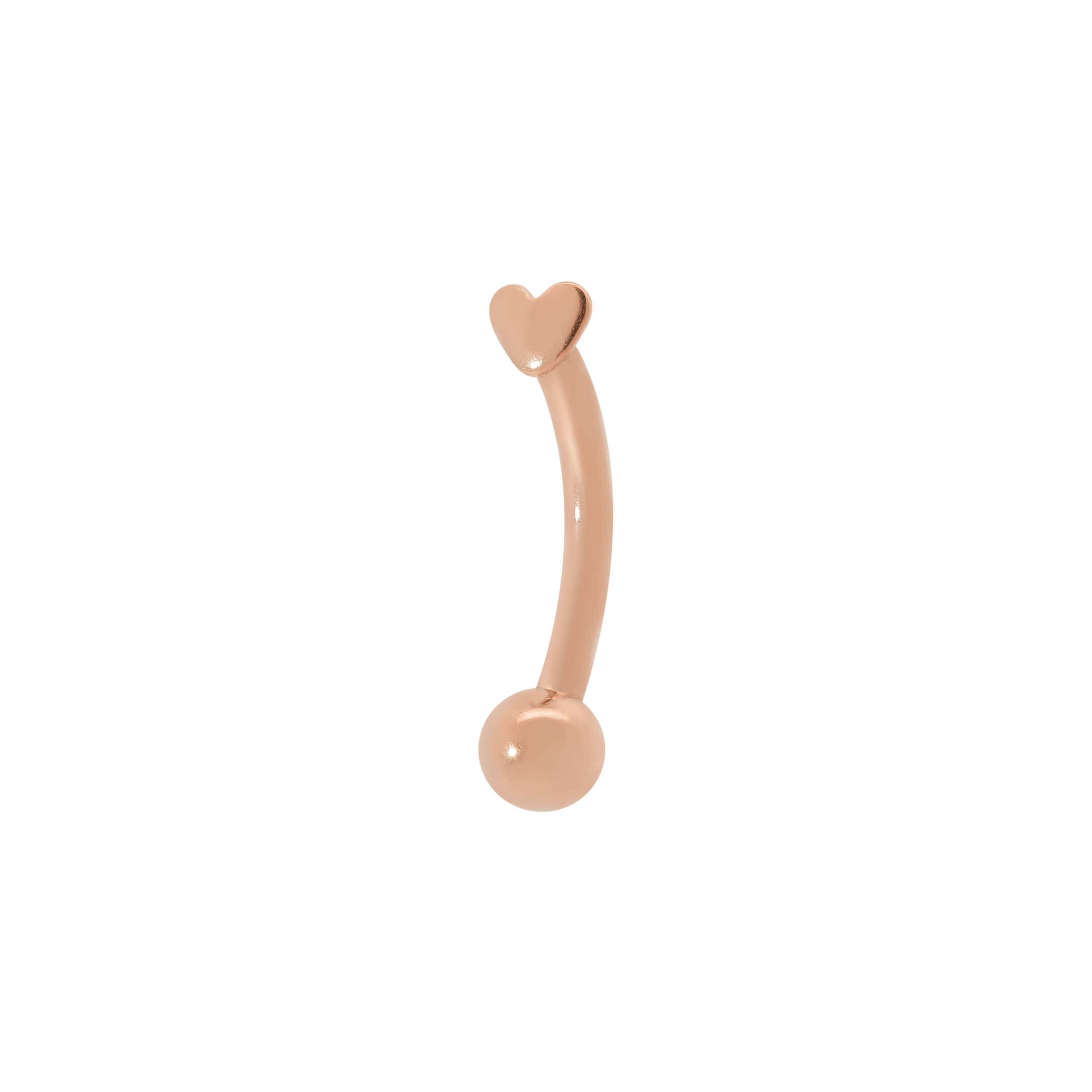 Mini Rookballetjes Mini Heart Rook Curved Barbell Piercing - Rose Gold – Loveless Friday