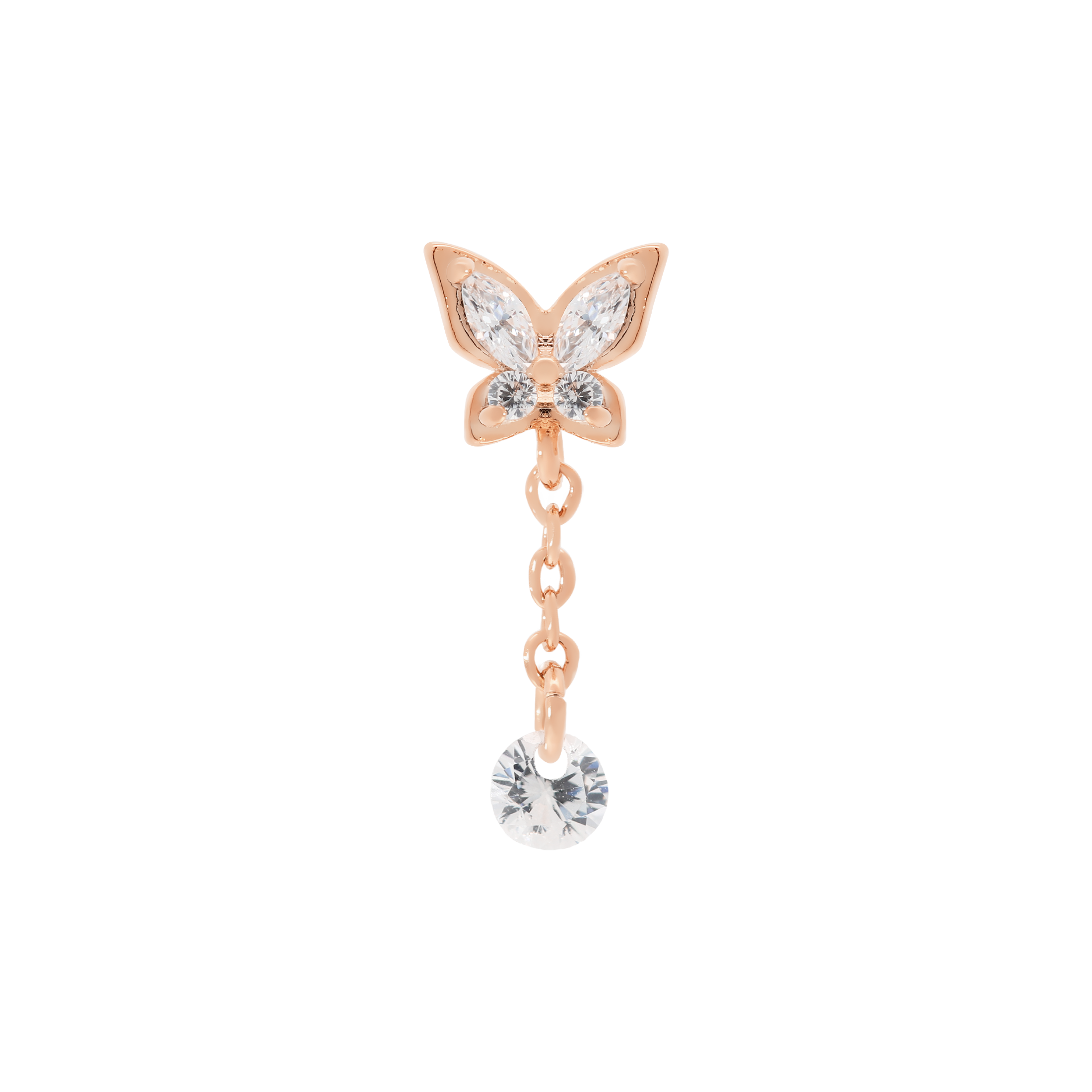 Monarch Butterfly Helix Tragus & Cartilage Ear Piercing 2 - Rose Gold