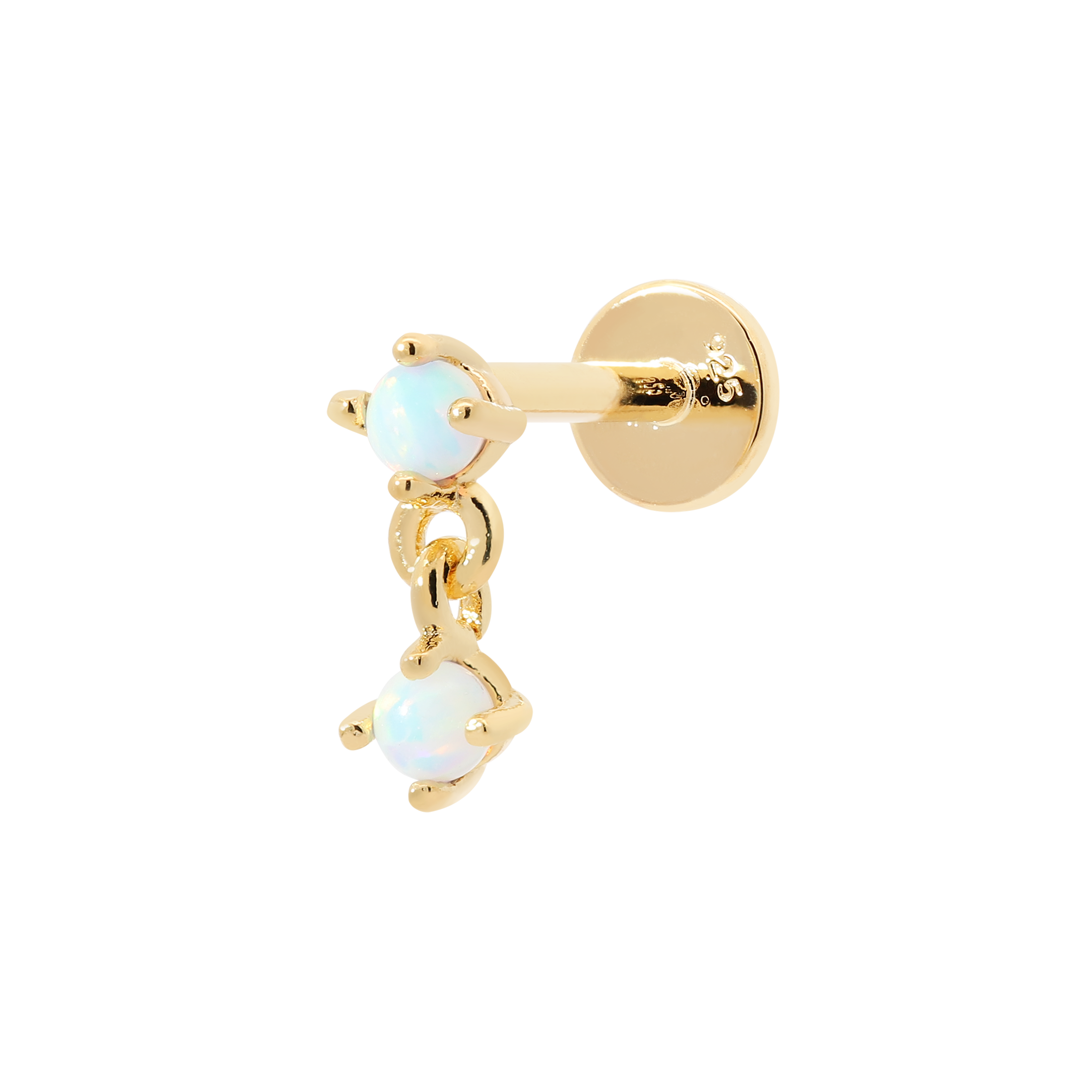 Mystic Opal Helix Tragus Cartilage & Conch Ear Piercing - Gold