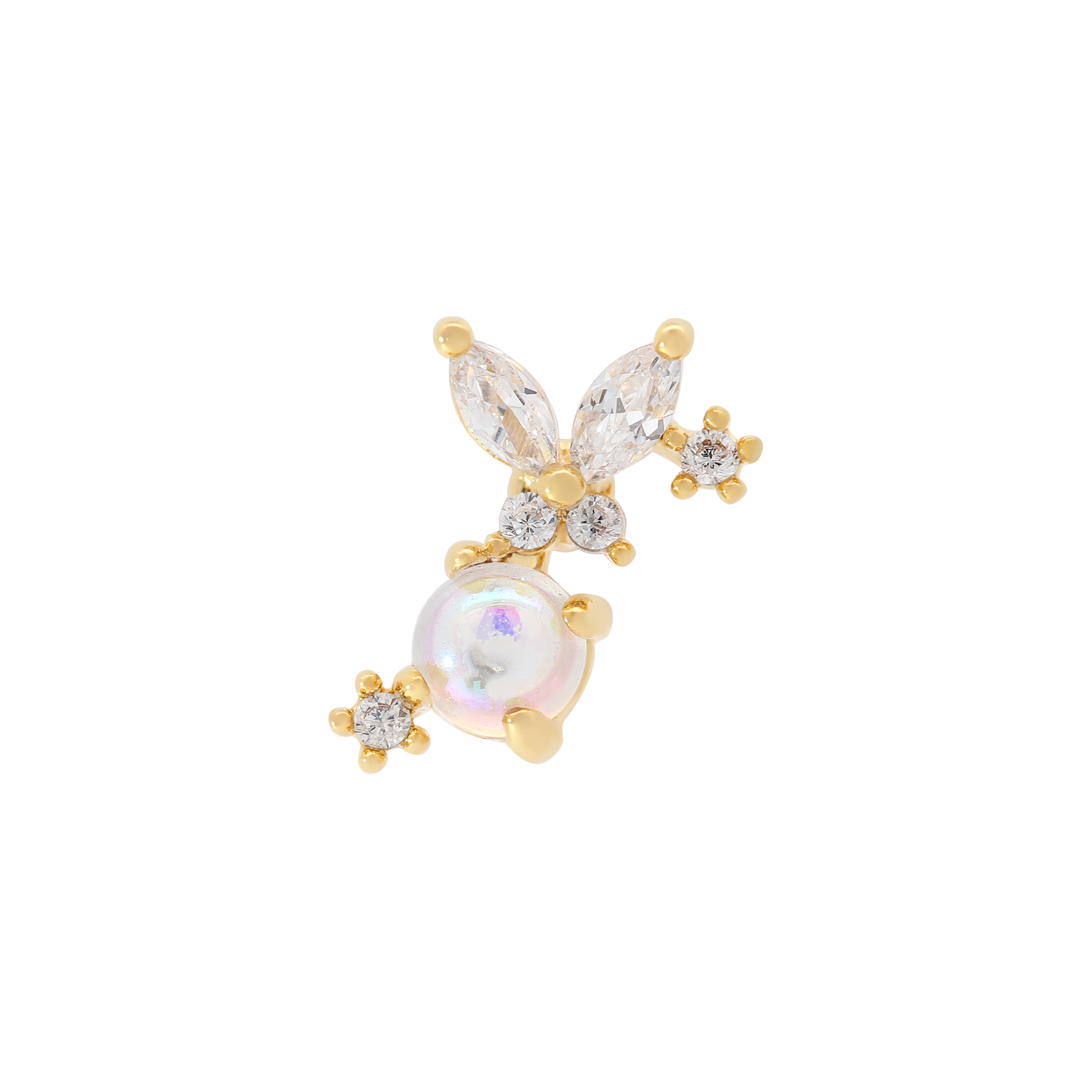 Nectar Gemstone Helix Tragus Cartilage & Conch Ear Piercing 2 - Gold