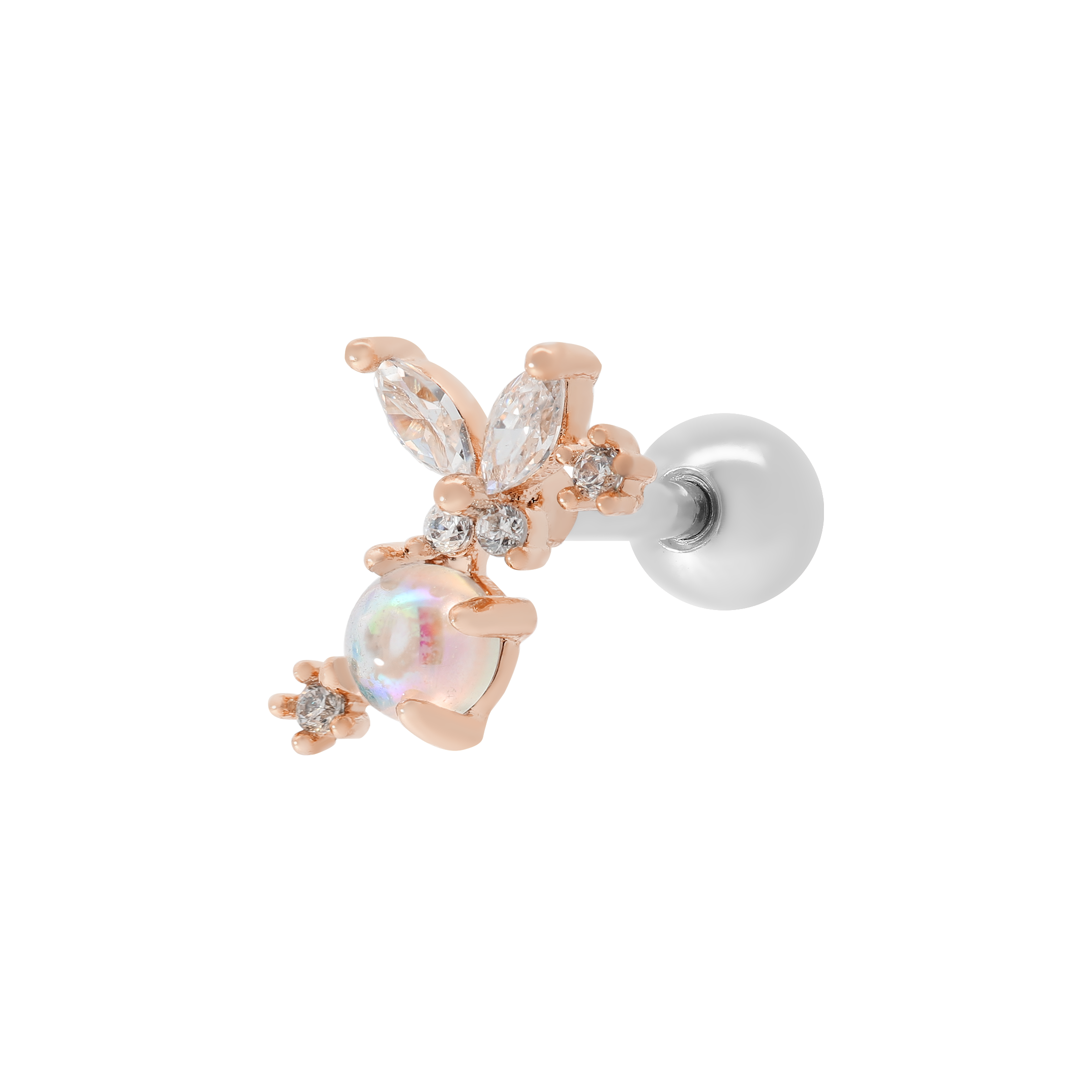 Nectar Helix Tragus Cartilage & Conch Ear Piercing - Rose Gold