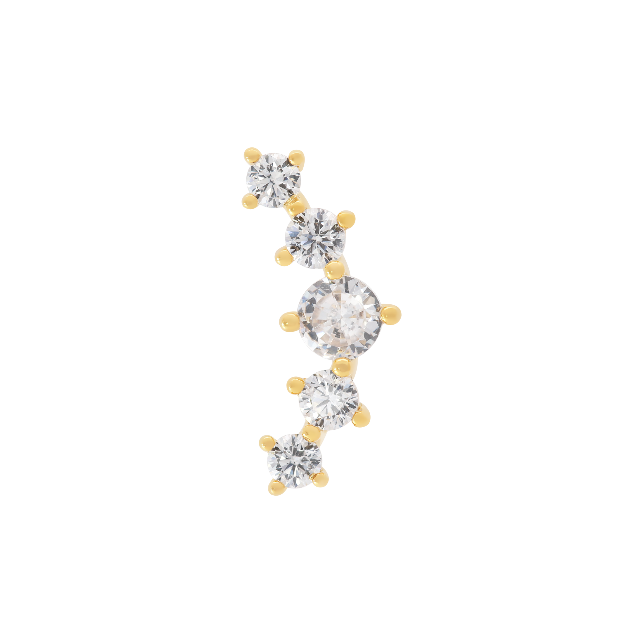 Phase Gemstone Helix Tragus Cartilage & Conch Ear Piercing 2 - Gold
