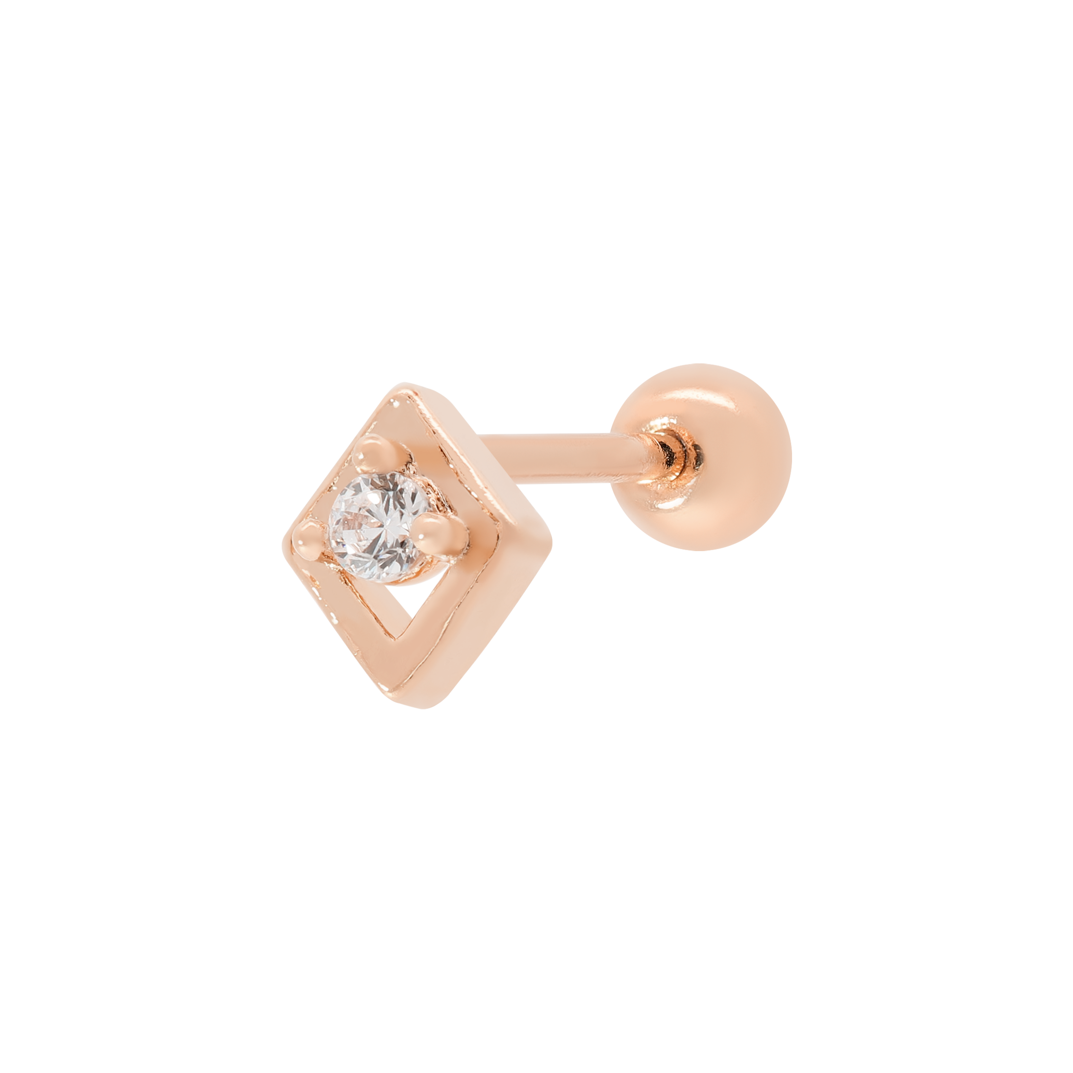 Sanctum Geometry Gem Tragus Helix & Cartilage Piercing - Rose Gold