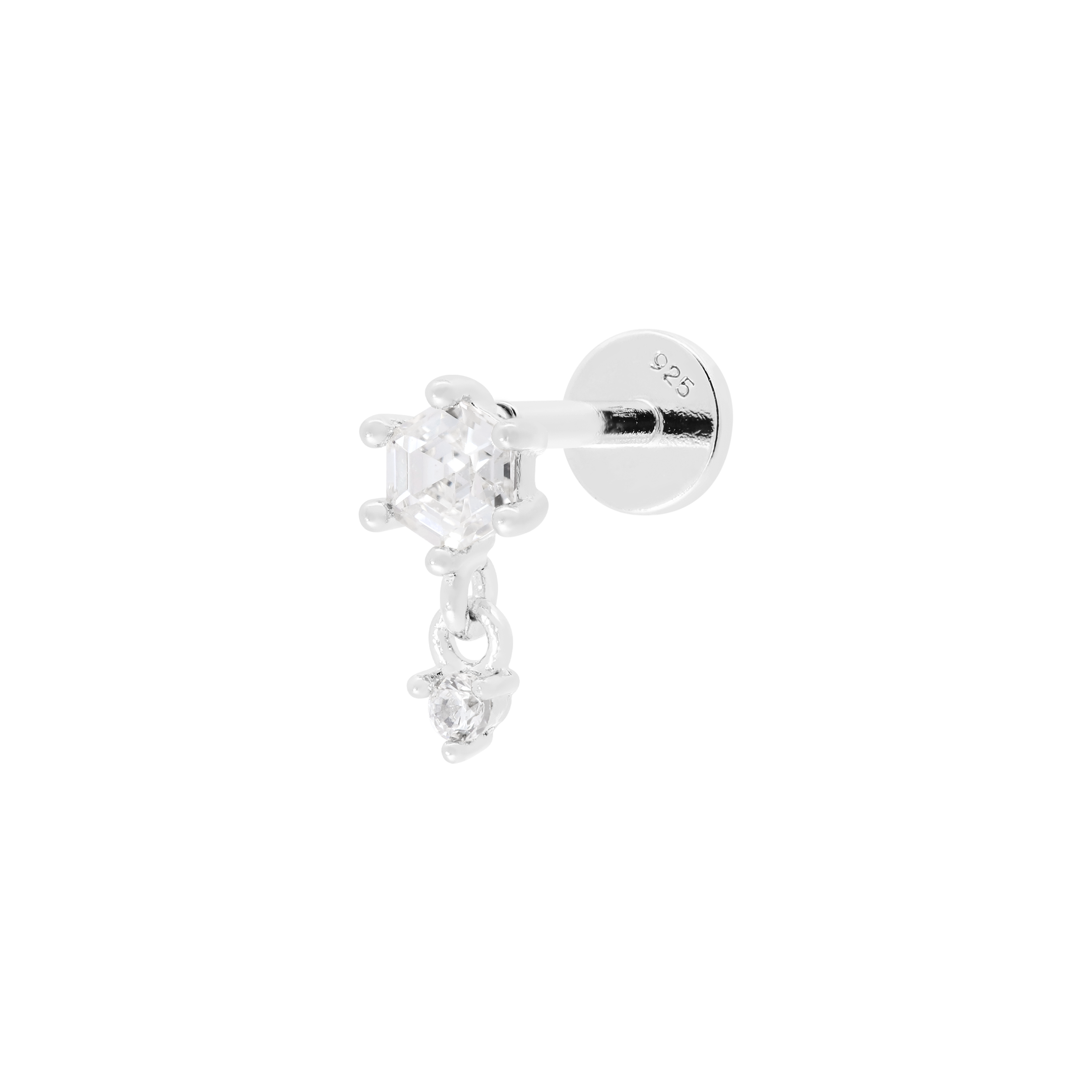 Sovereign Gemstone Helix & Cartilage Ear Piercing - Sterling Silver