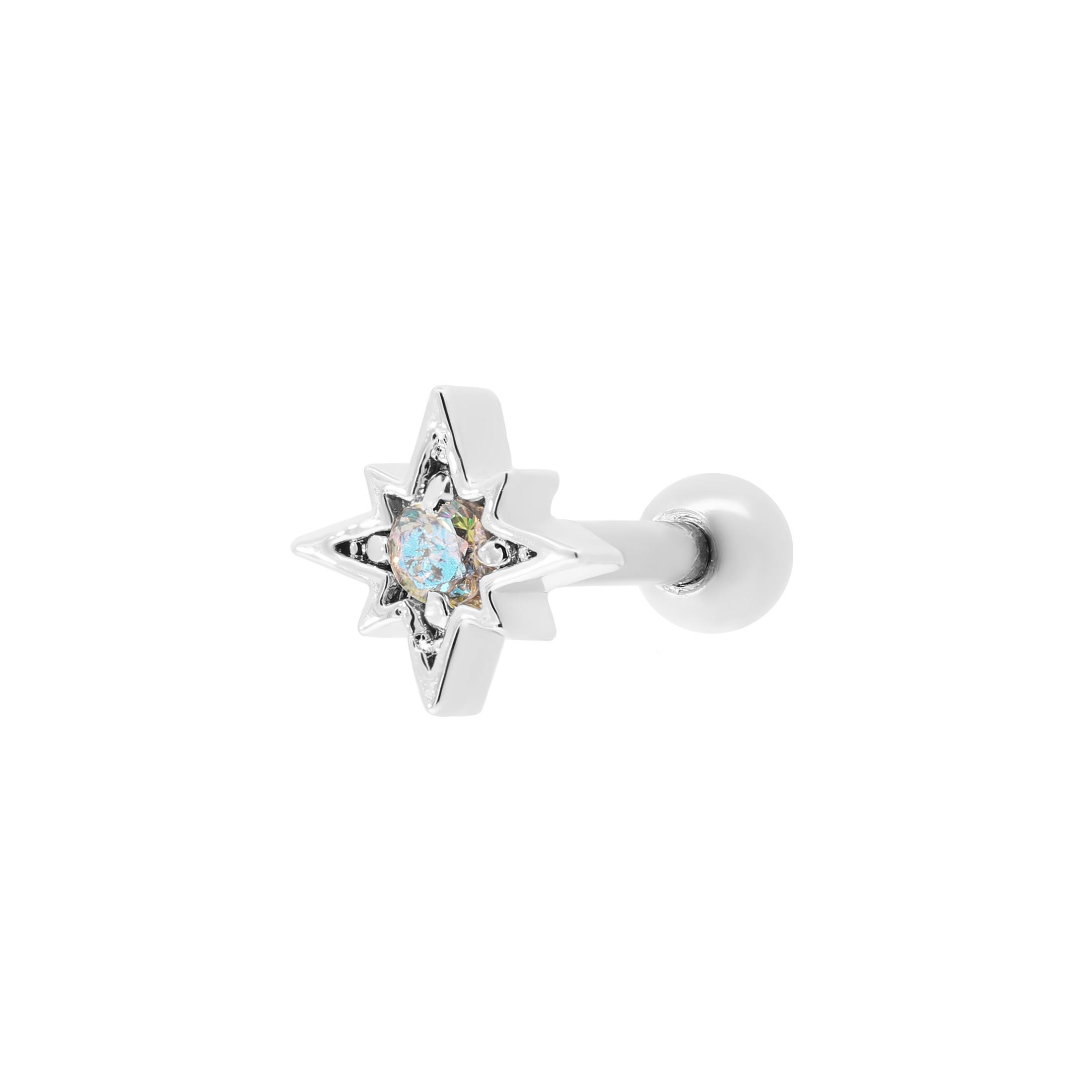 Meteor Helix Tragus Cartilage & Conch Ear Piercing - Silver