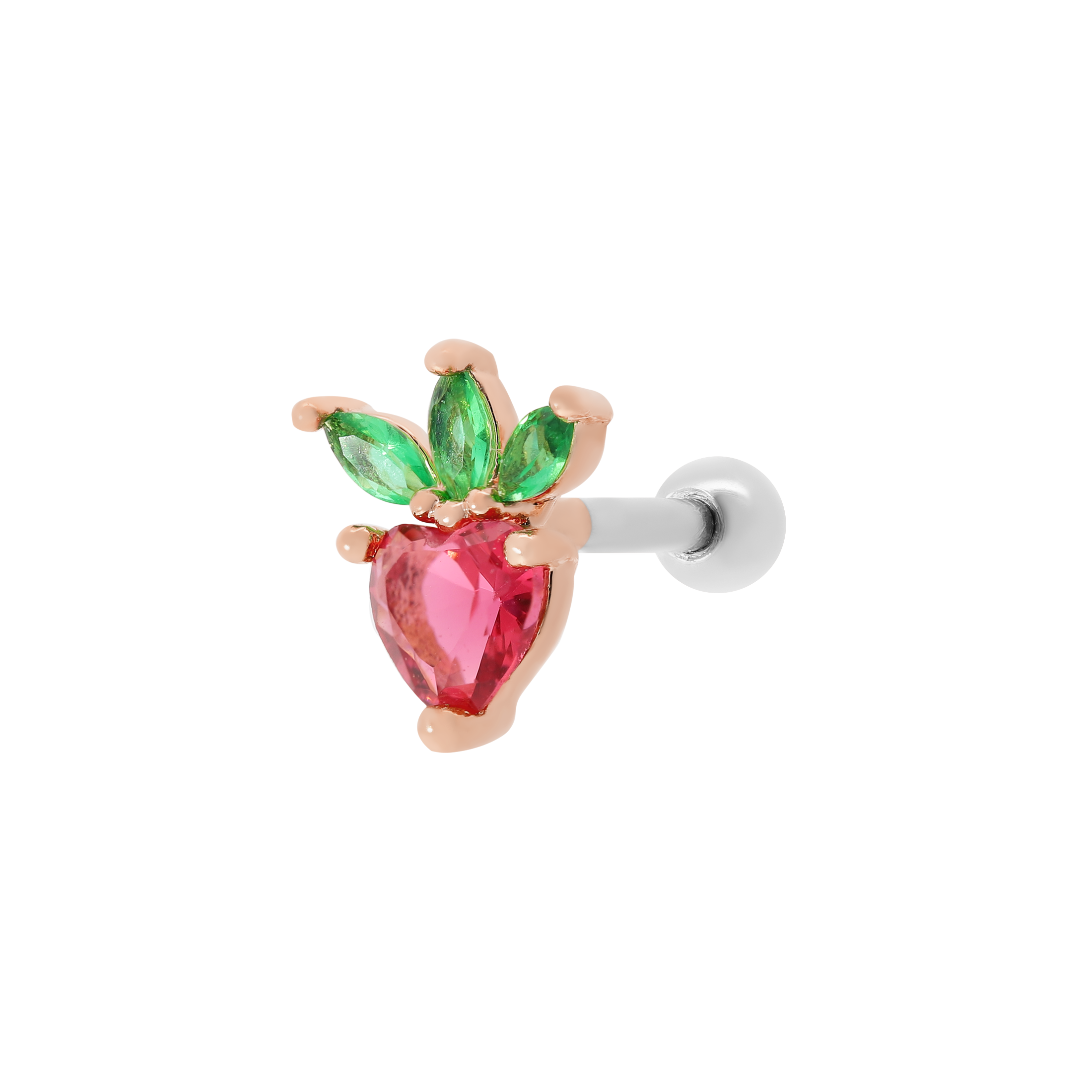Strawberry Sundae Helix Tragus & Cartilage Ear Piercing - Rose Gold