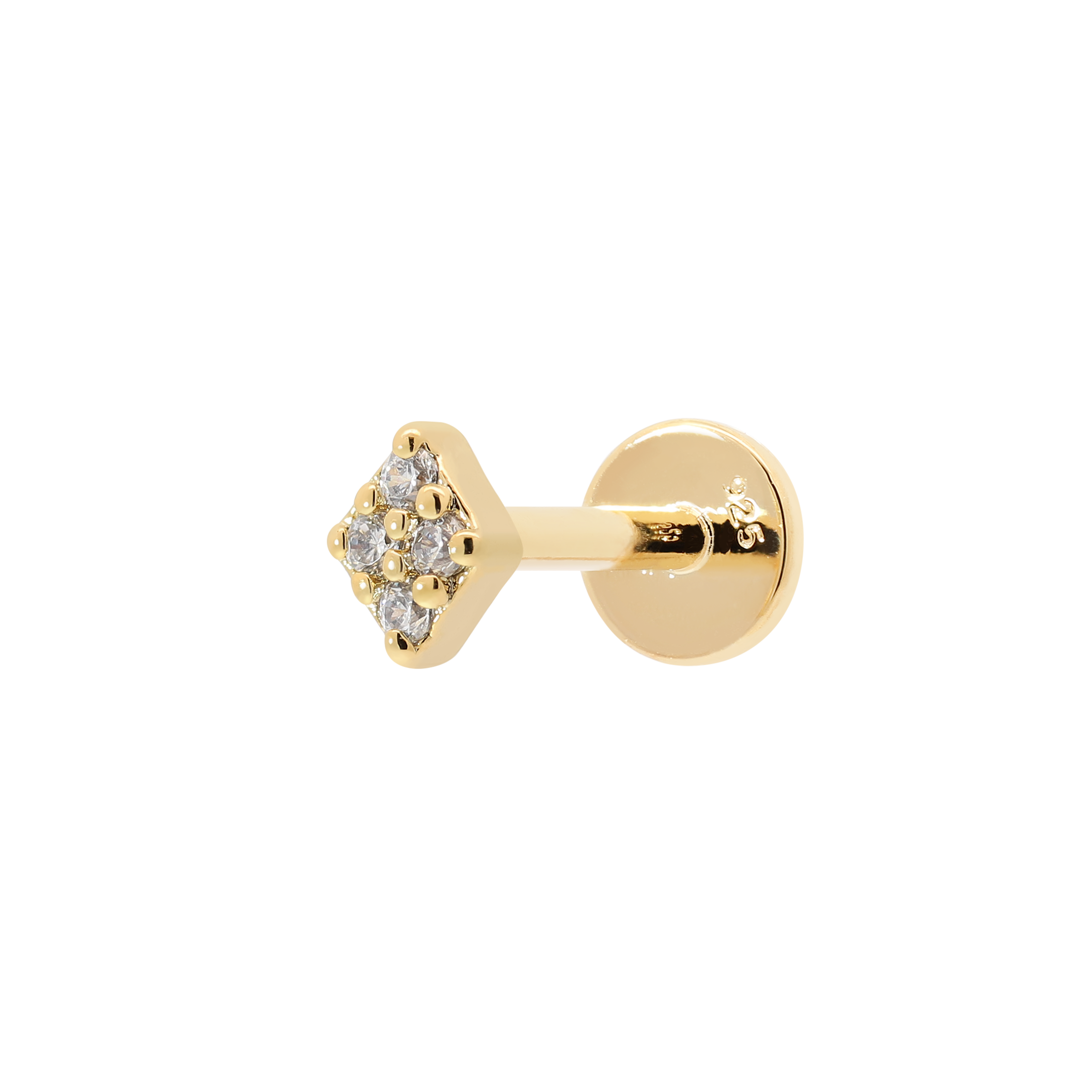 Void Gemstone Helix Tragus Cartilage & Conch Ear Piercing - Gold
