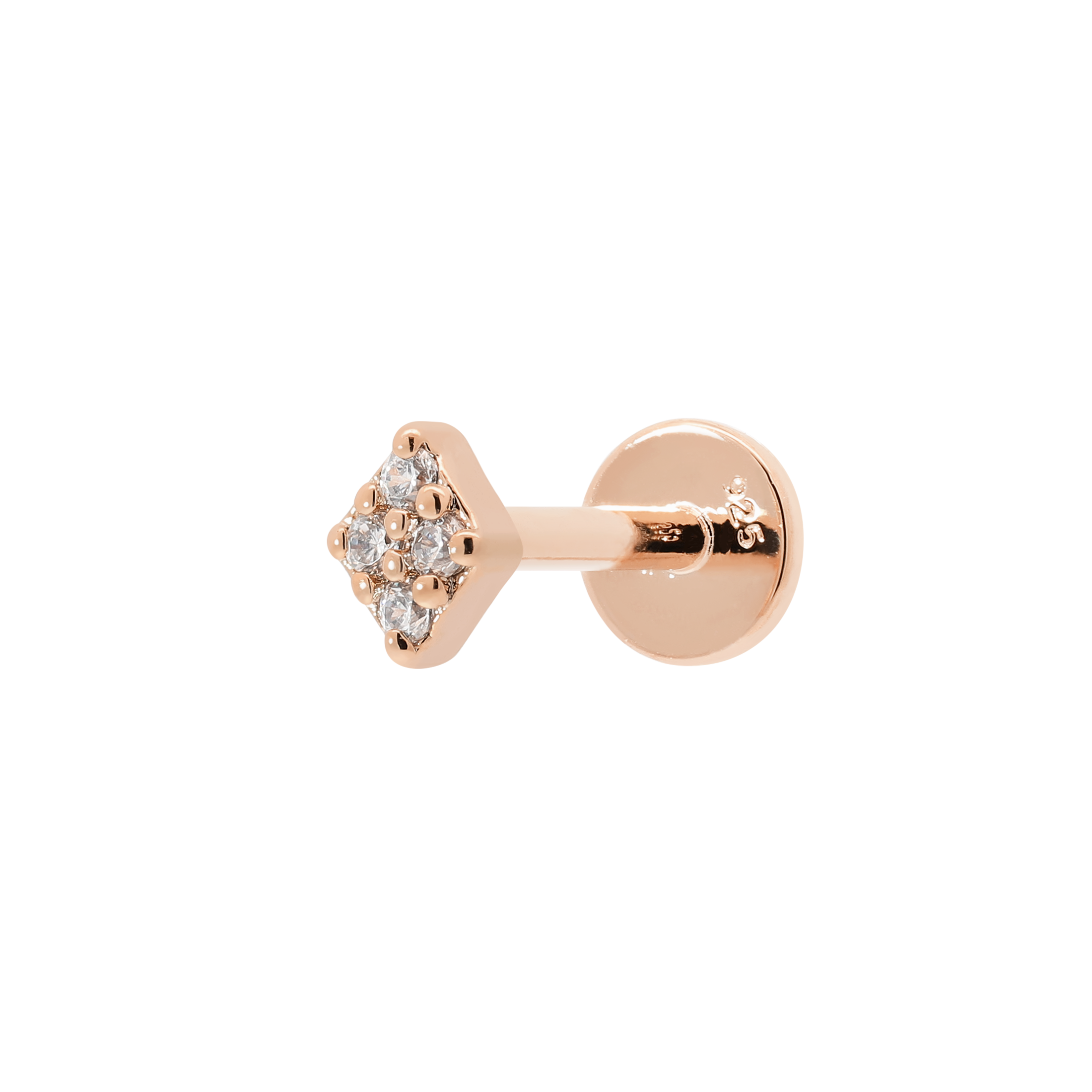 Void Gemstone Helix Tragus Cartilage & Conch Ear Piercing - Rose Gold