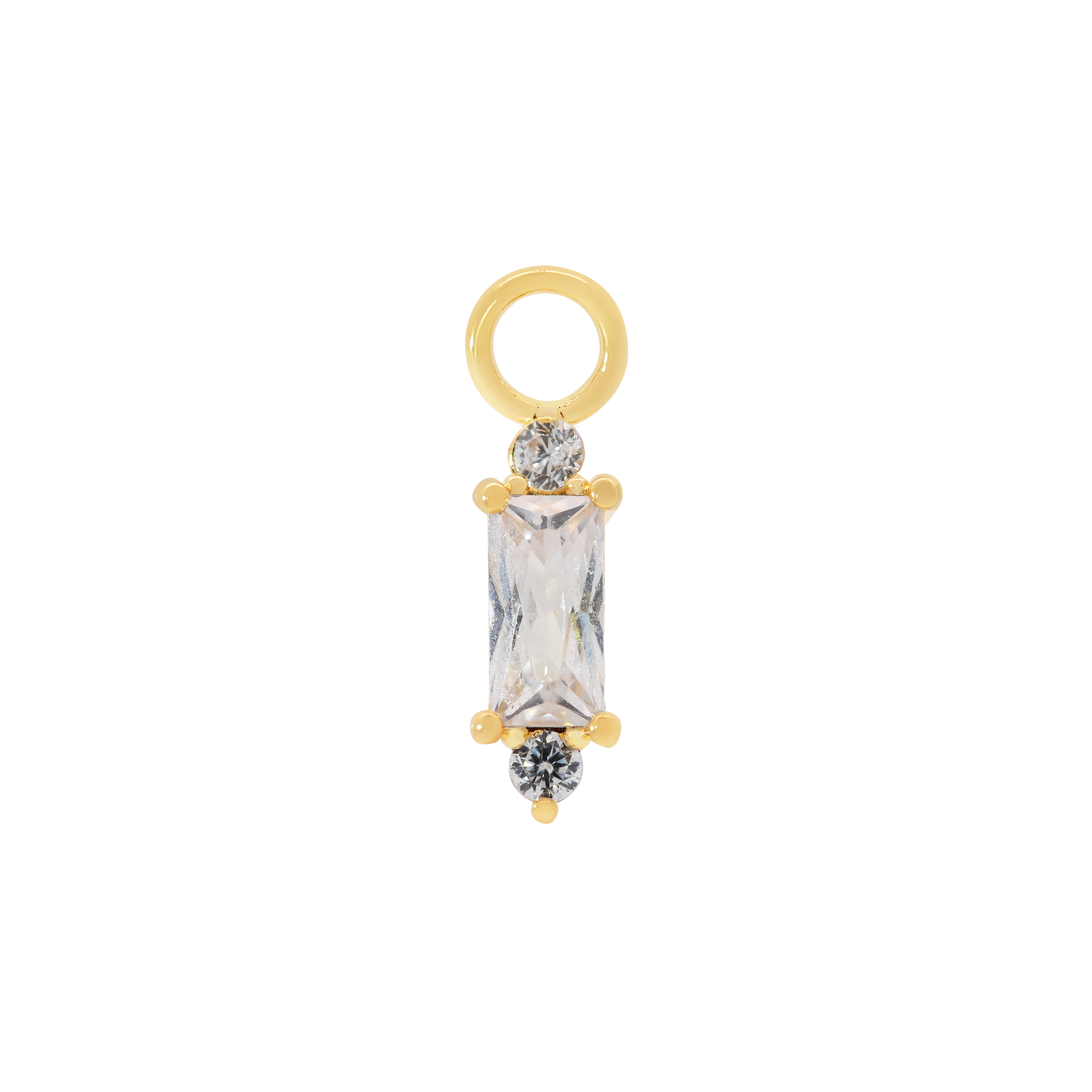 Deco Gemstone Earring Charm - Gold