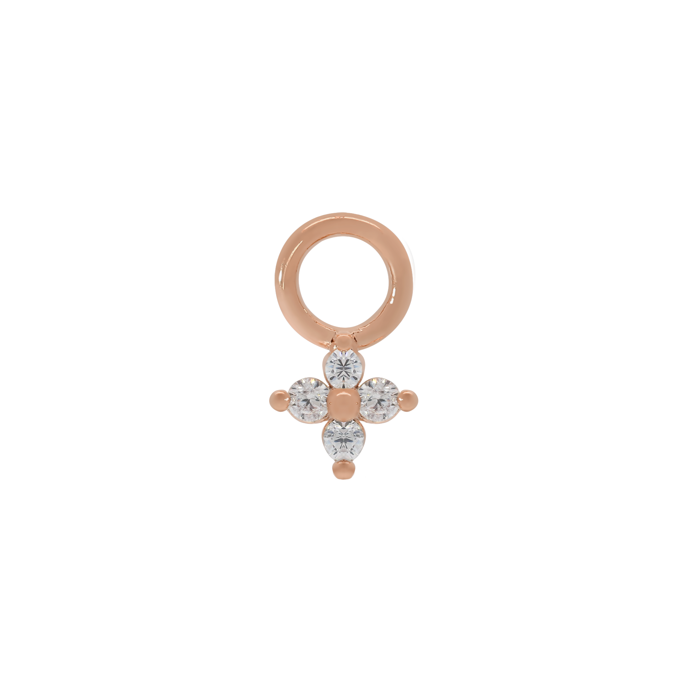 Felicity Clover Gemstone Earring Charm - Rose Gold