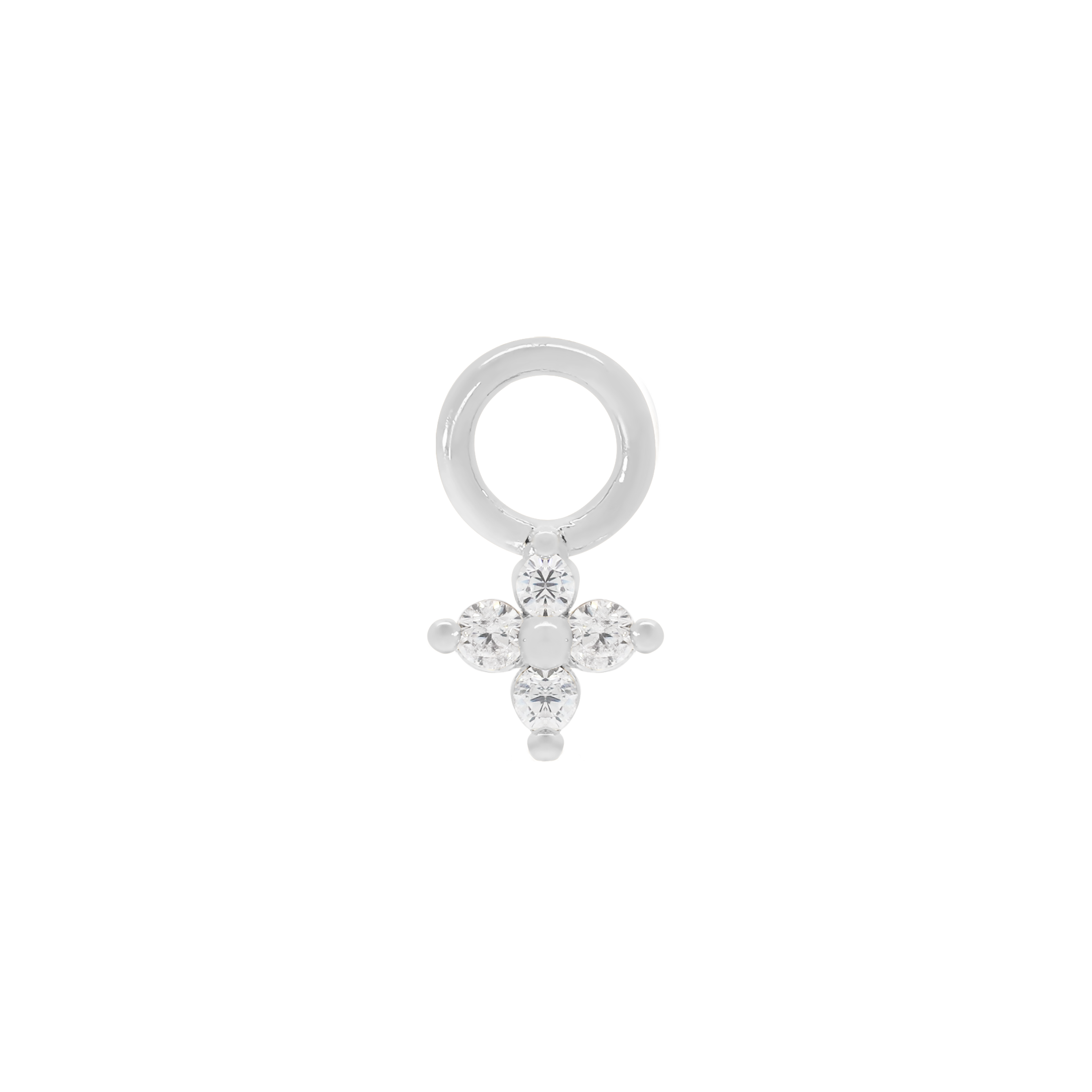 Felicity Clover Gemstone Earring Charm - Sterling Silver