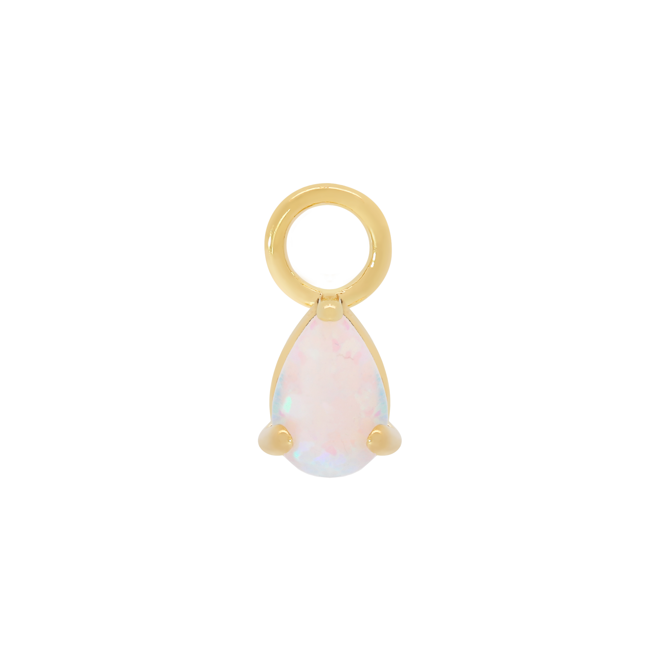 Gambit Teardrop Opal Earring Charm - Gold