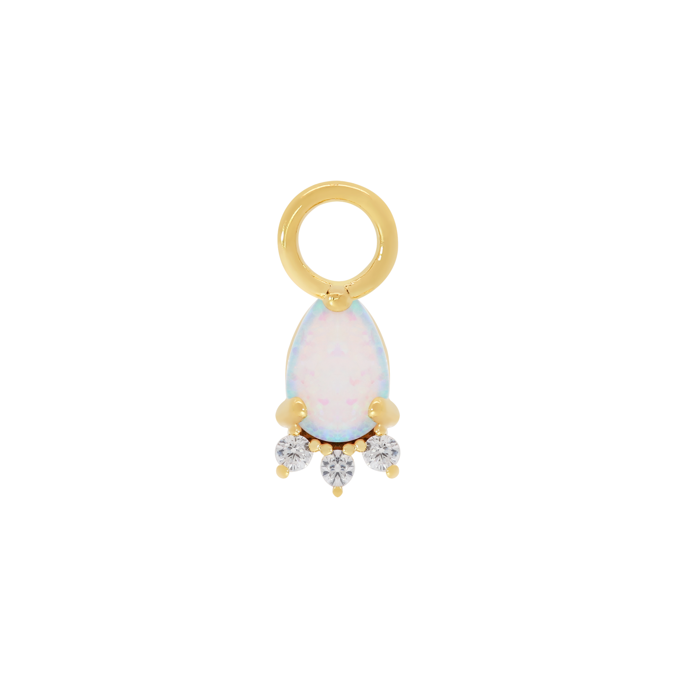 Gatsby Teardrop Opal & Gemstone Earring Charm - Gold