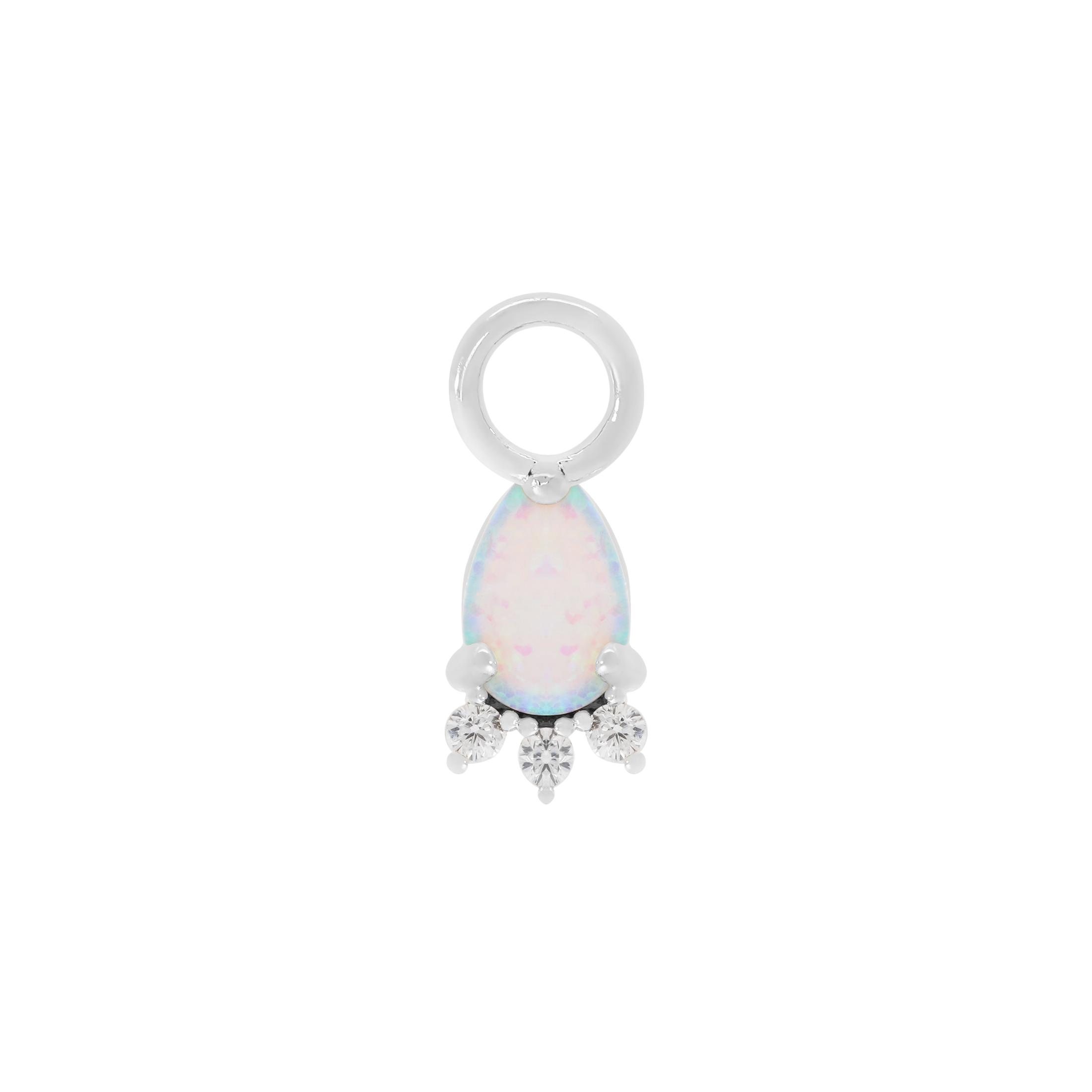 Gatsby Teardrop Opal & Gemstone Earring Charm - Sterling Silver