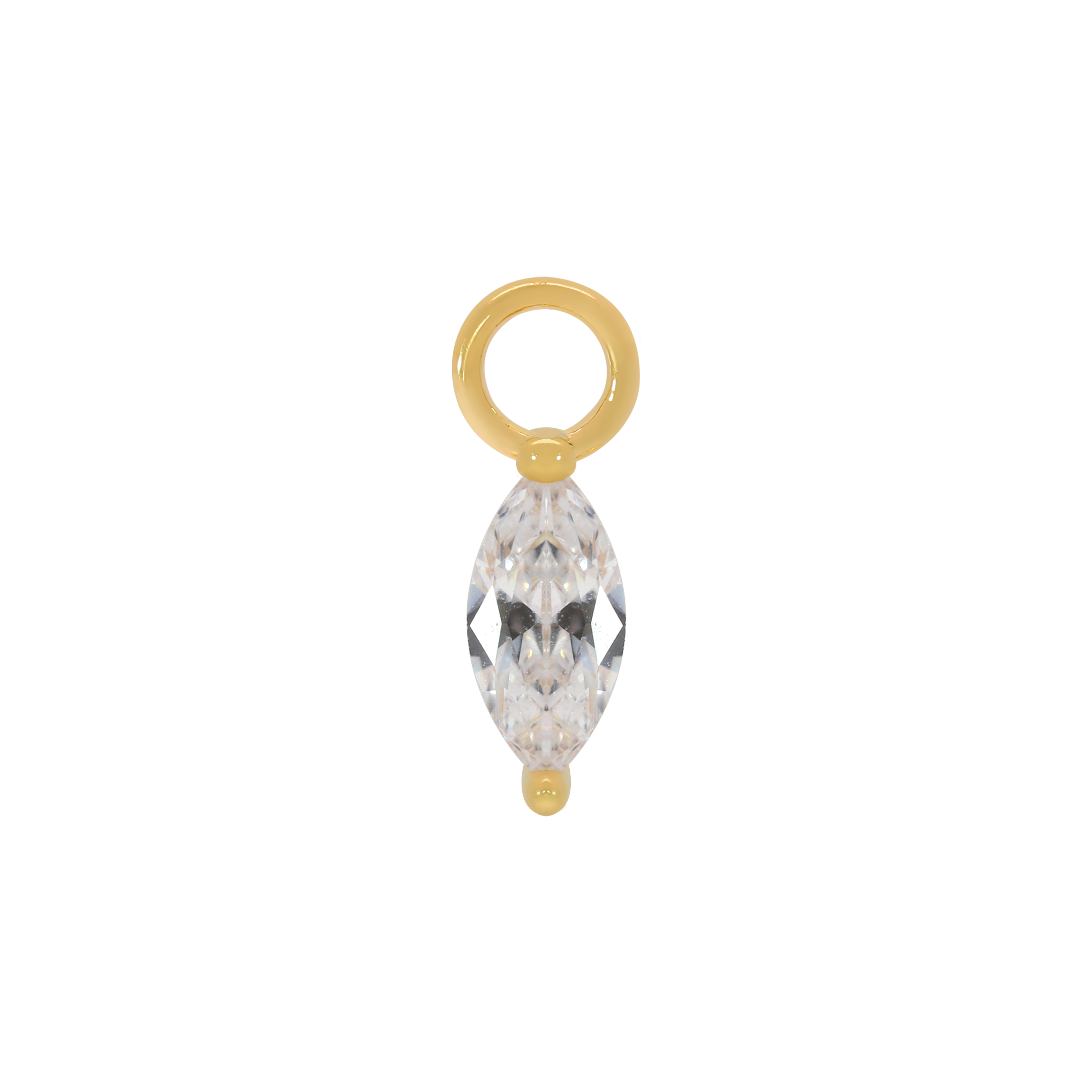 Olive Gemstone Earring Charm - Gold