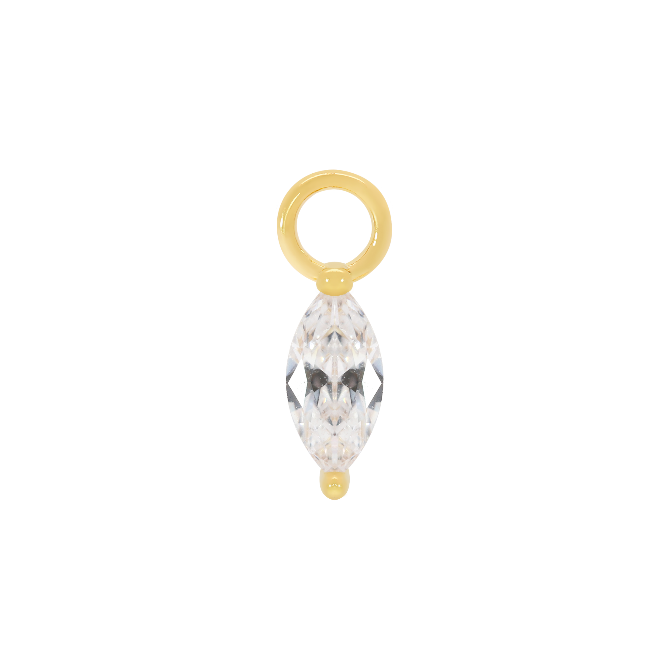 Olive Gemstone Earring Charm - Gold
