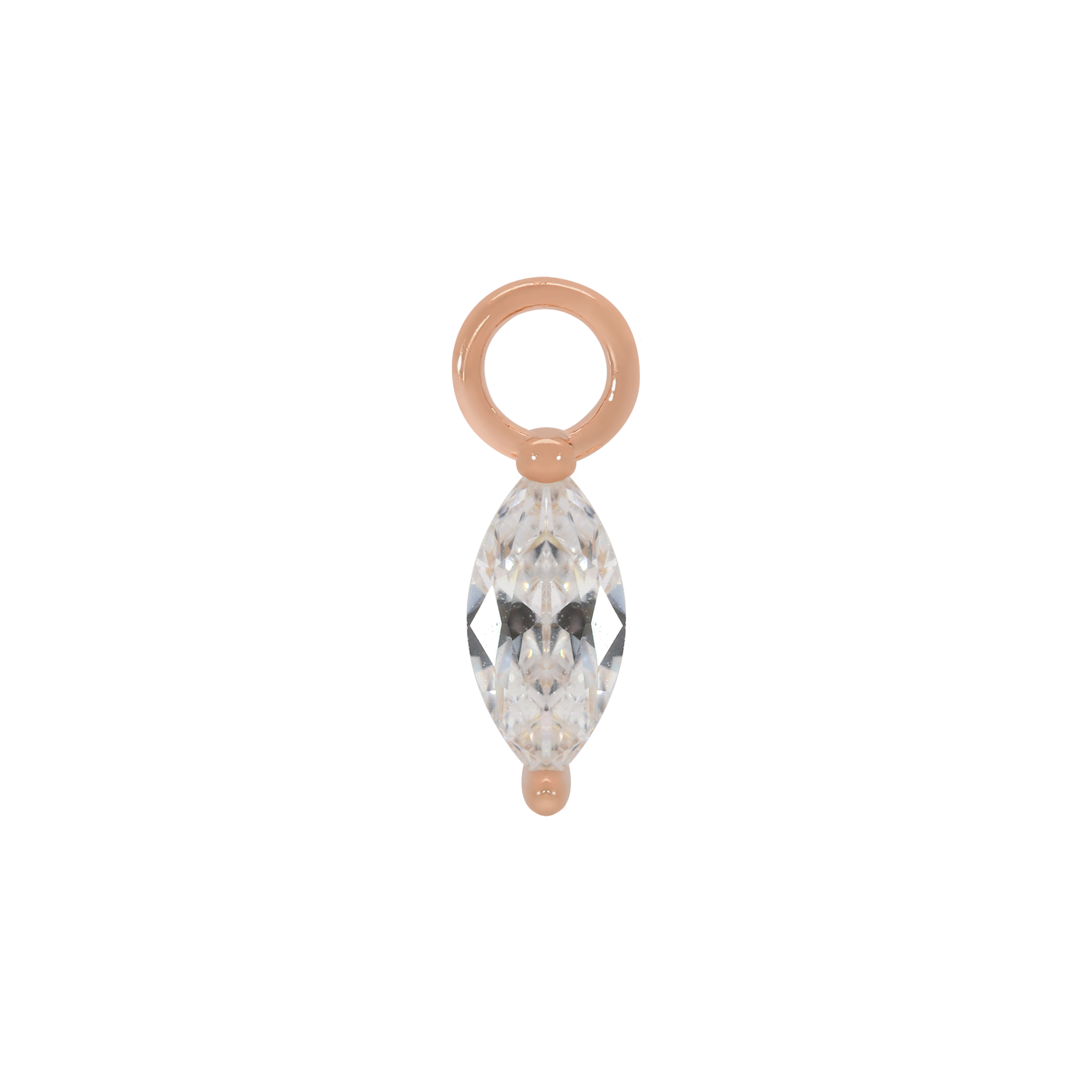 Olive Gemstone Earring Charm - Rose Gold
