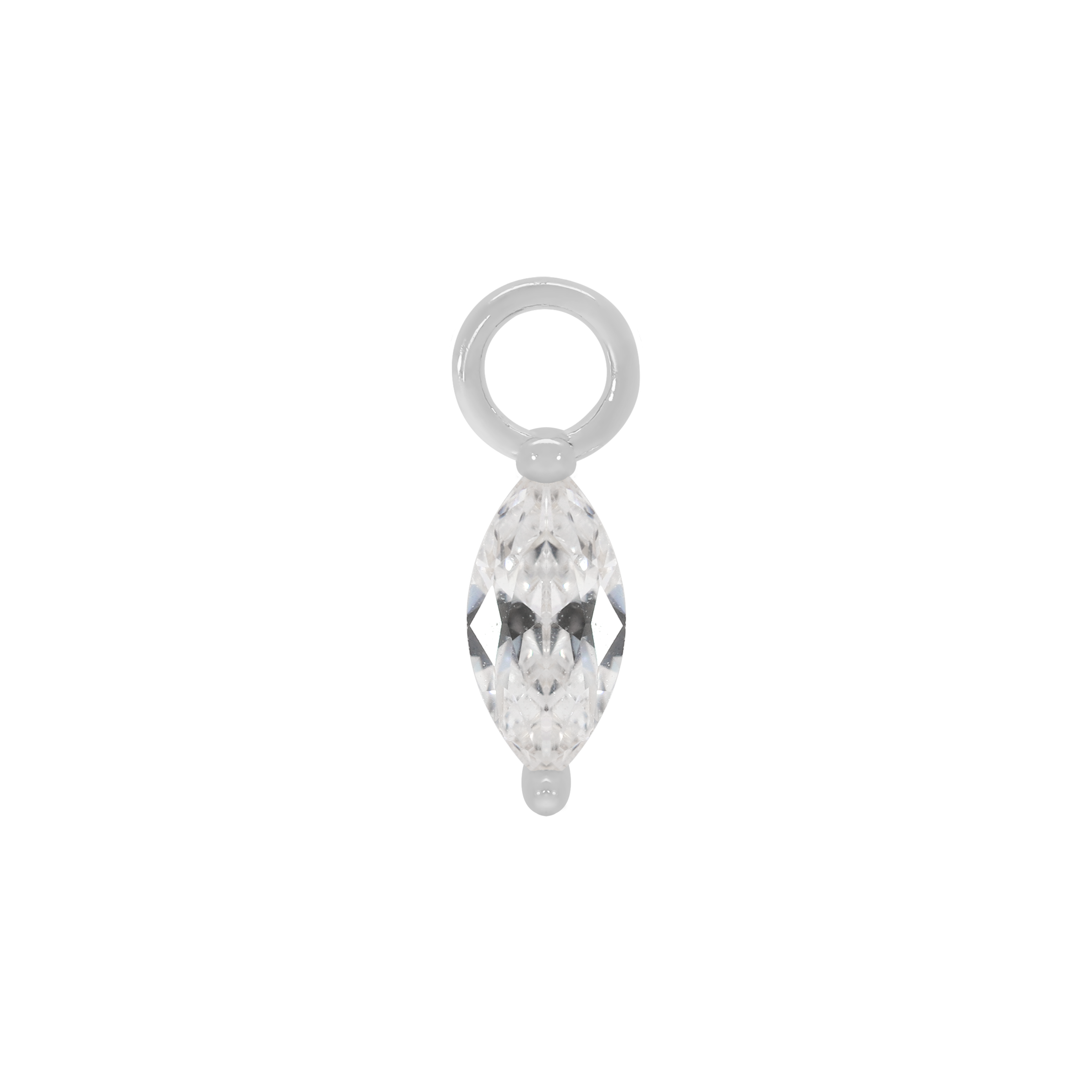 Olive Gemstone Earring Charm - Silver