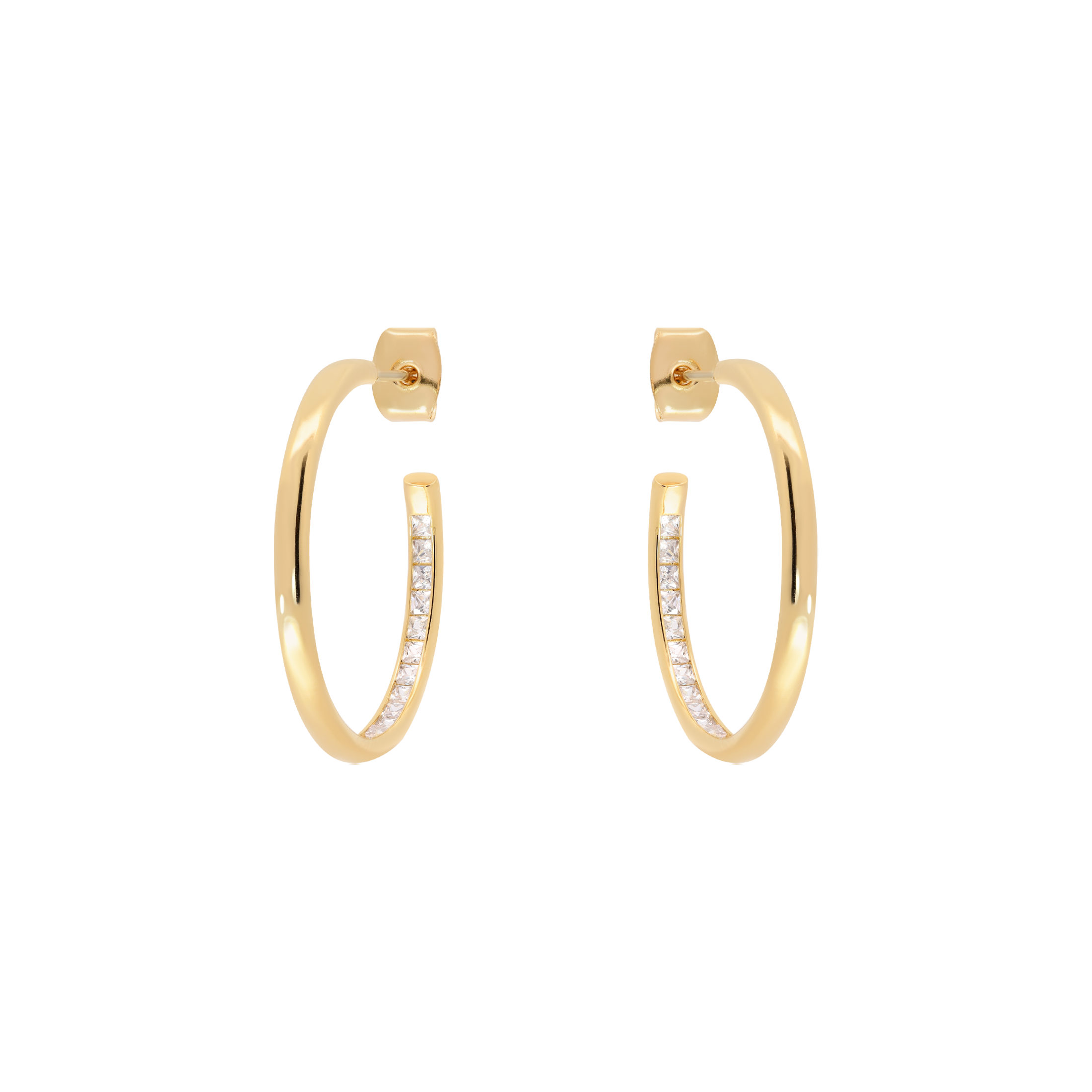Afterglow Gemstone Statement Hoop Earrings - Gold