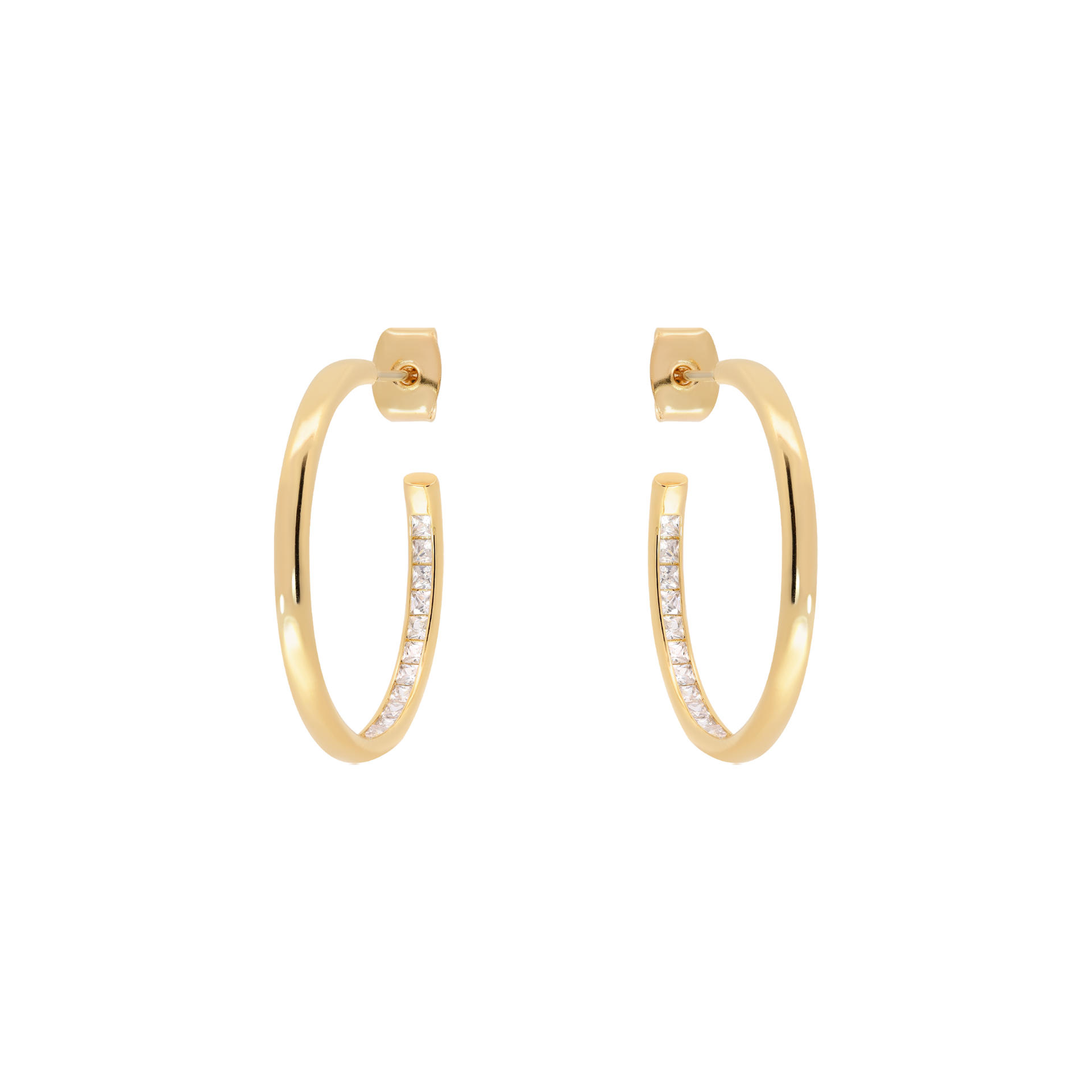 Afterglow Gemstone Statement Hoop Earrings - Gold – Loveless
