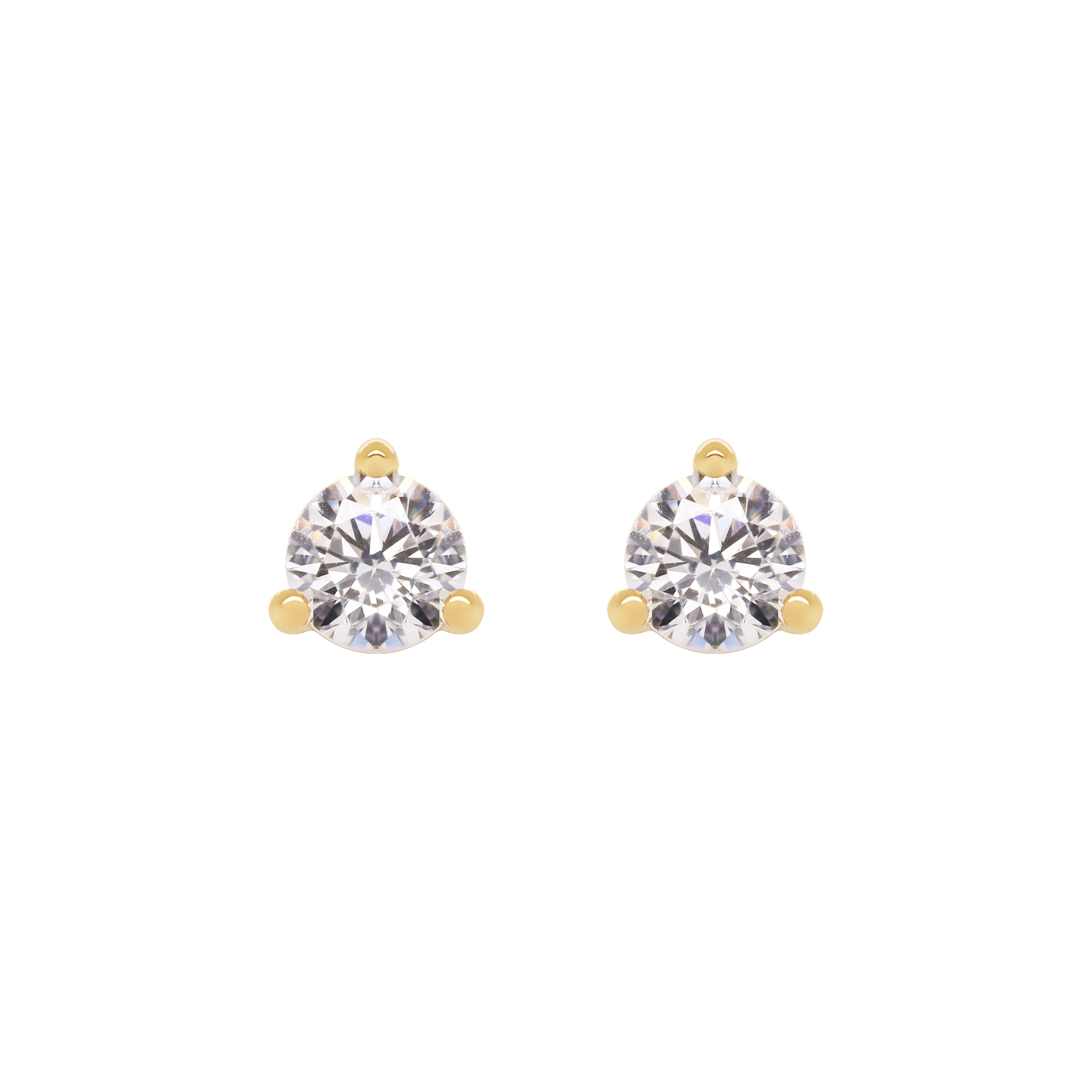 April Diamond Birthstone Earring Studs - Gold