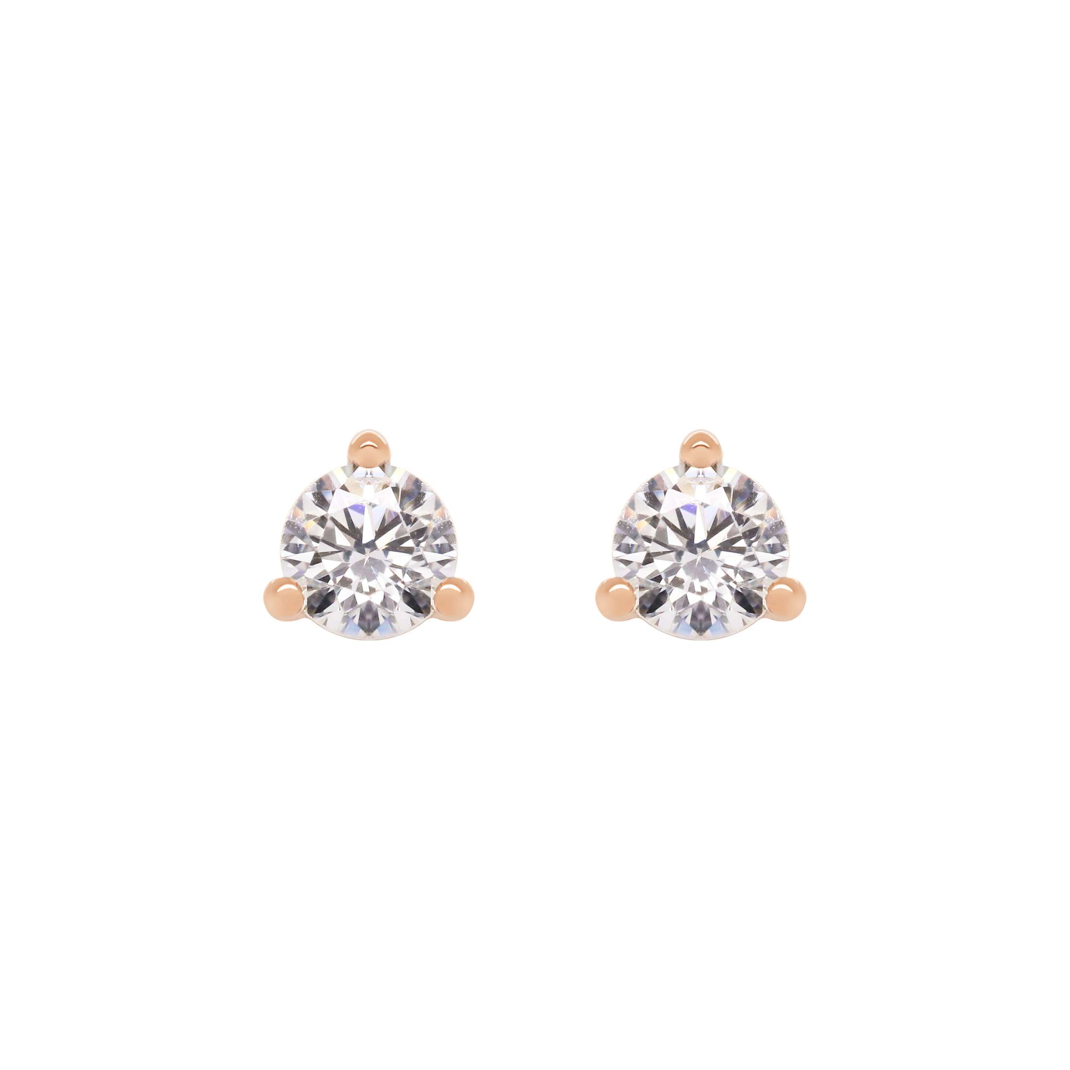 April Diamond Birthstone Earring Studs - Rose Gold