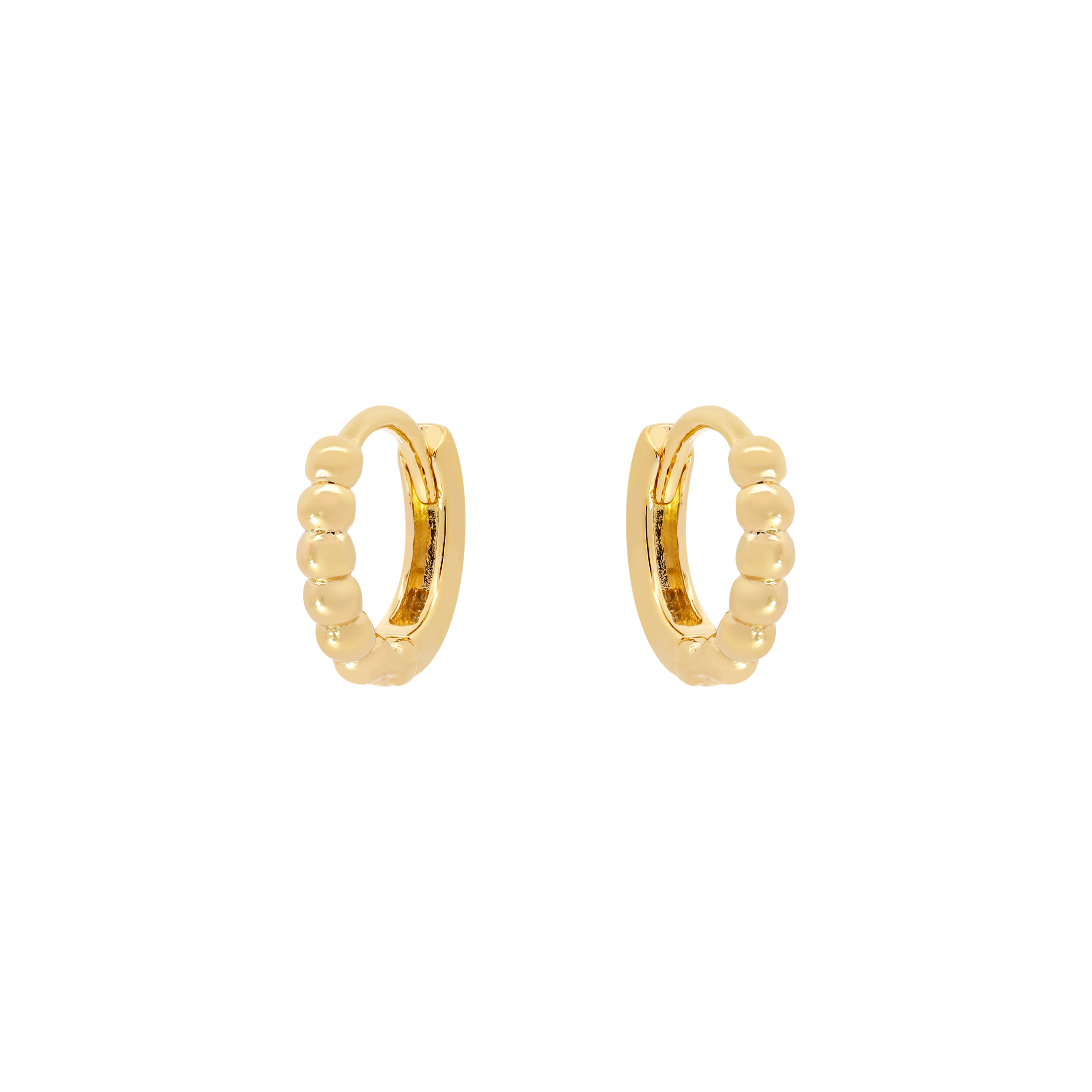 Atmos Textured Huggie Hoop Earrings - Gold