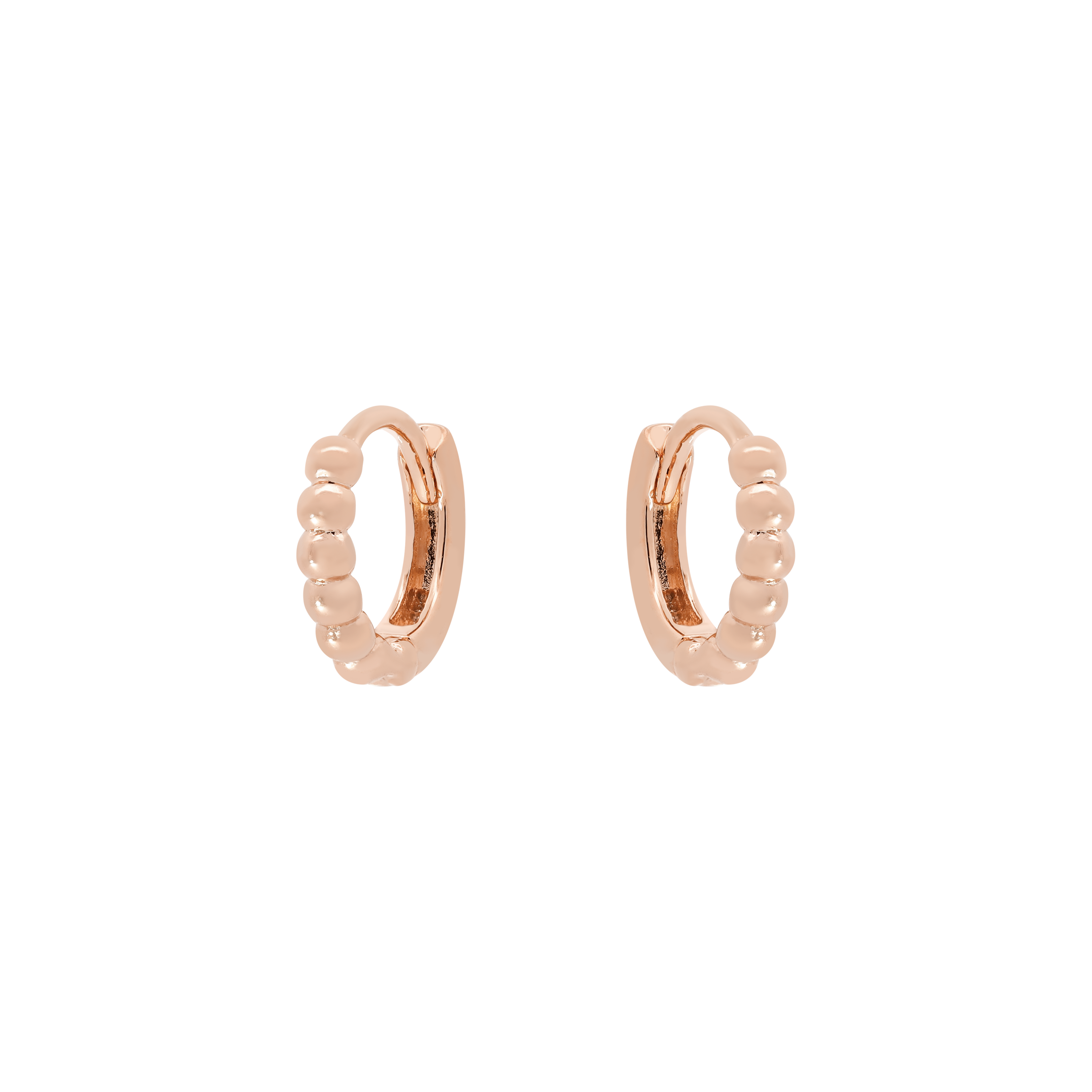 Atmos Textured Huggie Hoop Earrings - Rose Gold