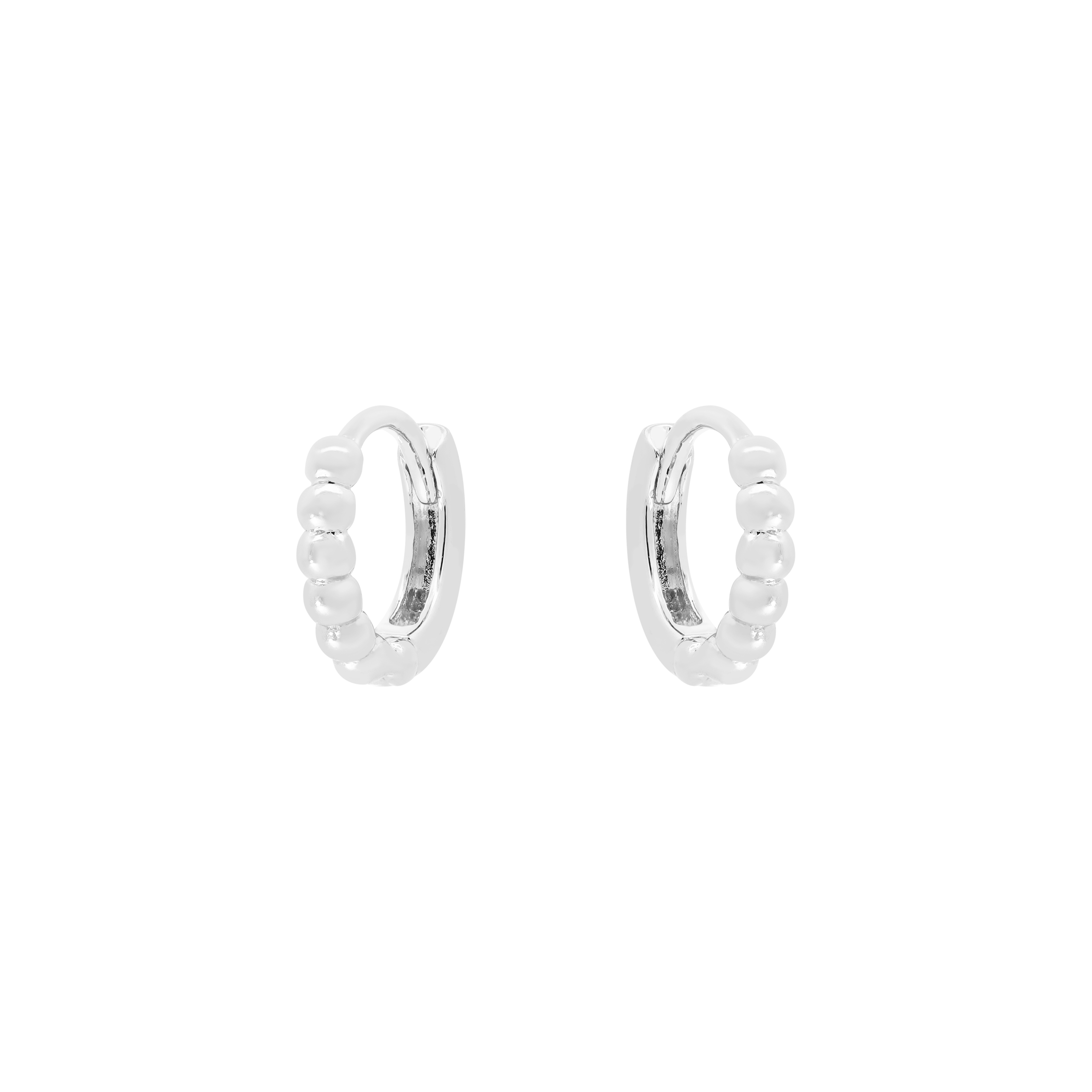 Atmos Textured Huggie Hoop Earrings - Sterling Silver