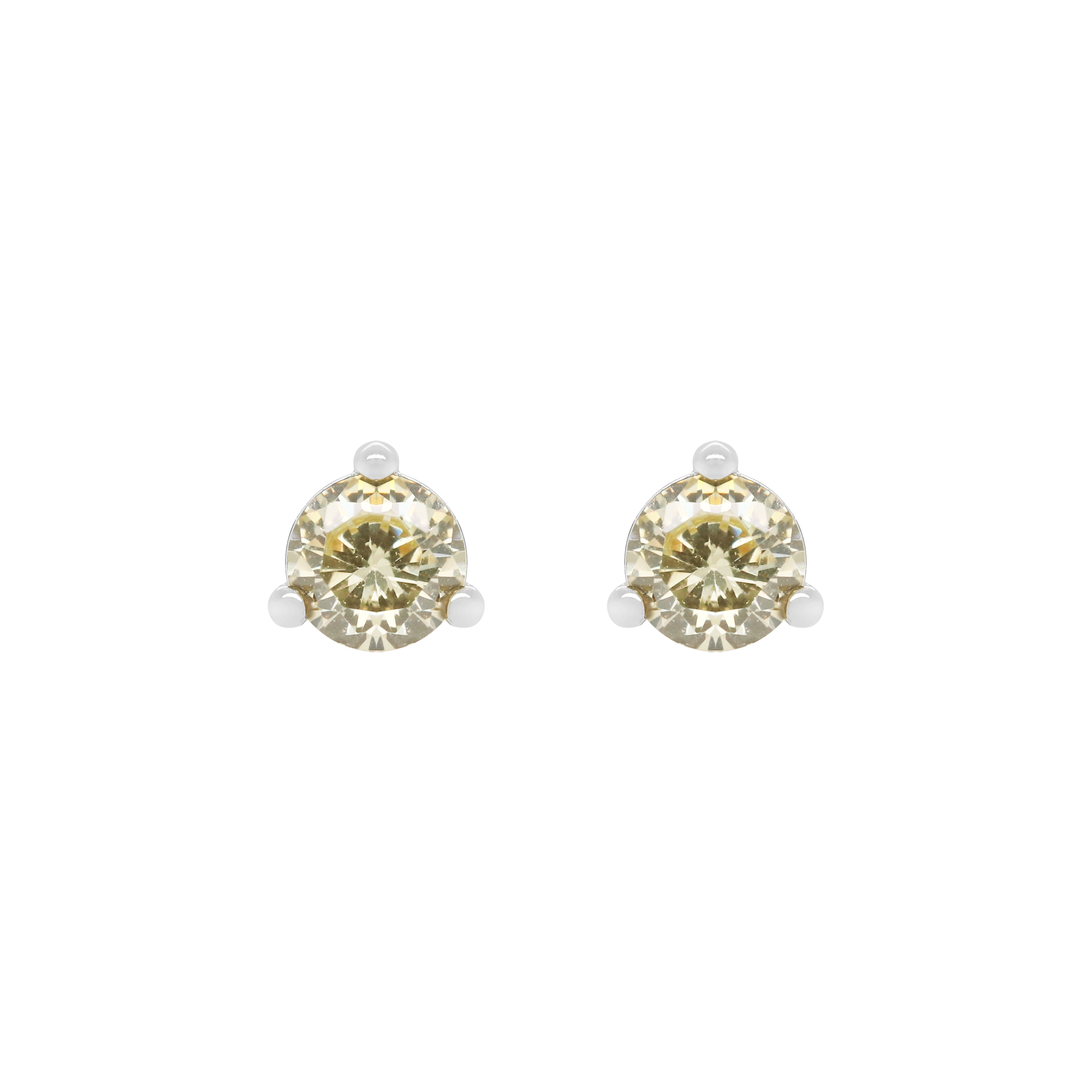 August Peridot Birthstone Earrings Studs - Sterling Silver