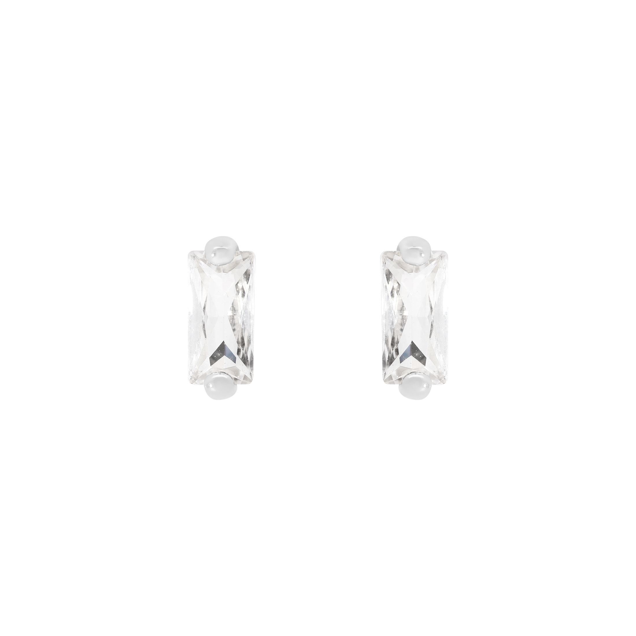 Bounty Baguette Gemstone Earring Studs - Sterling Silver
