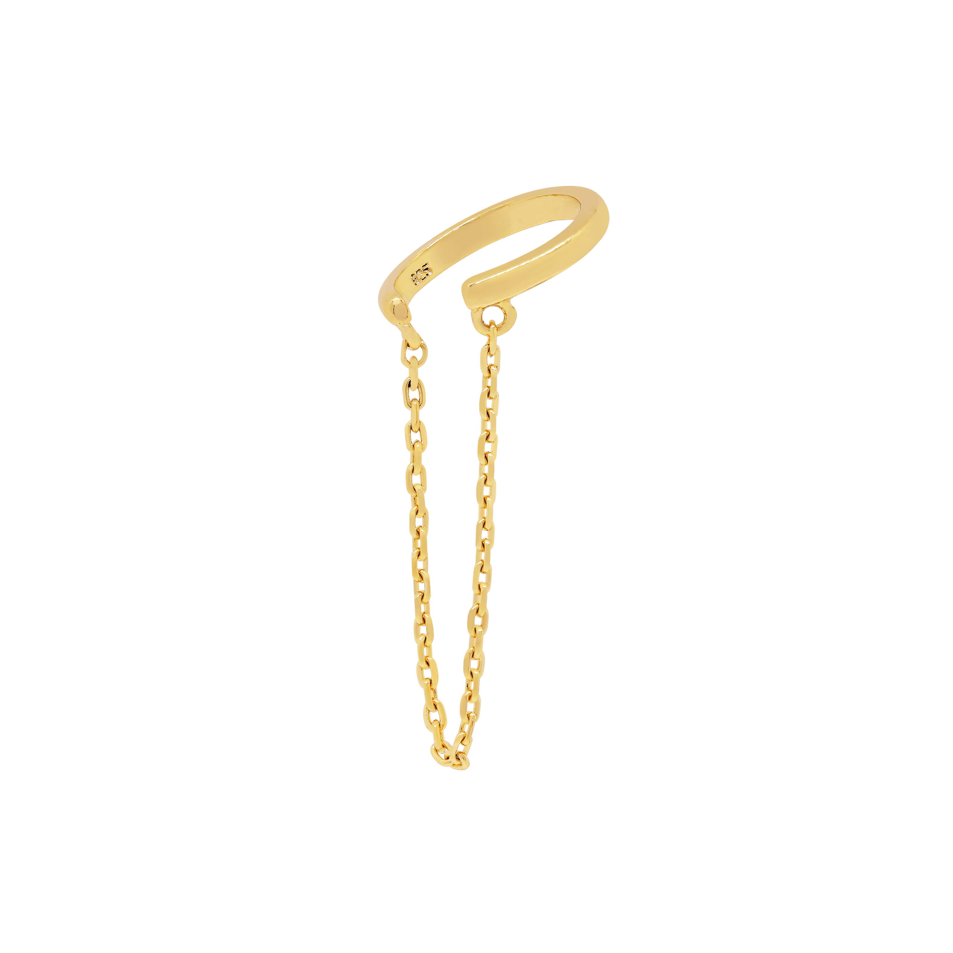 Bound Drape Chain Ear Cuff - Gold