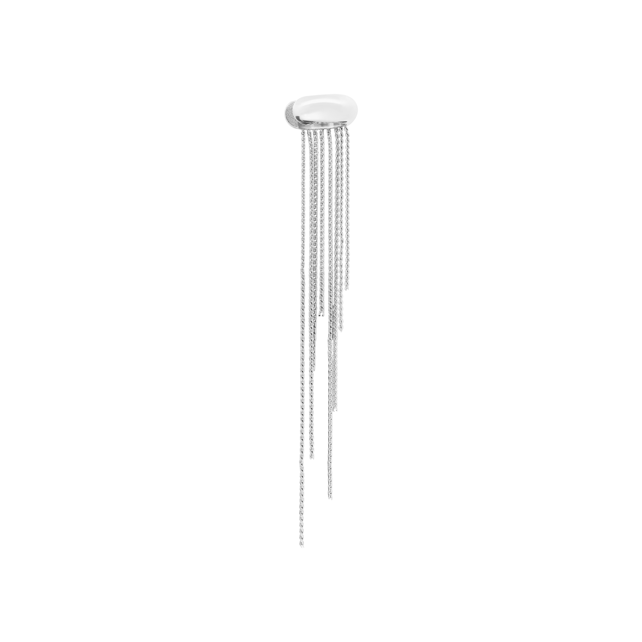 Cascade Dangling Chains Ear Cuff - Silver