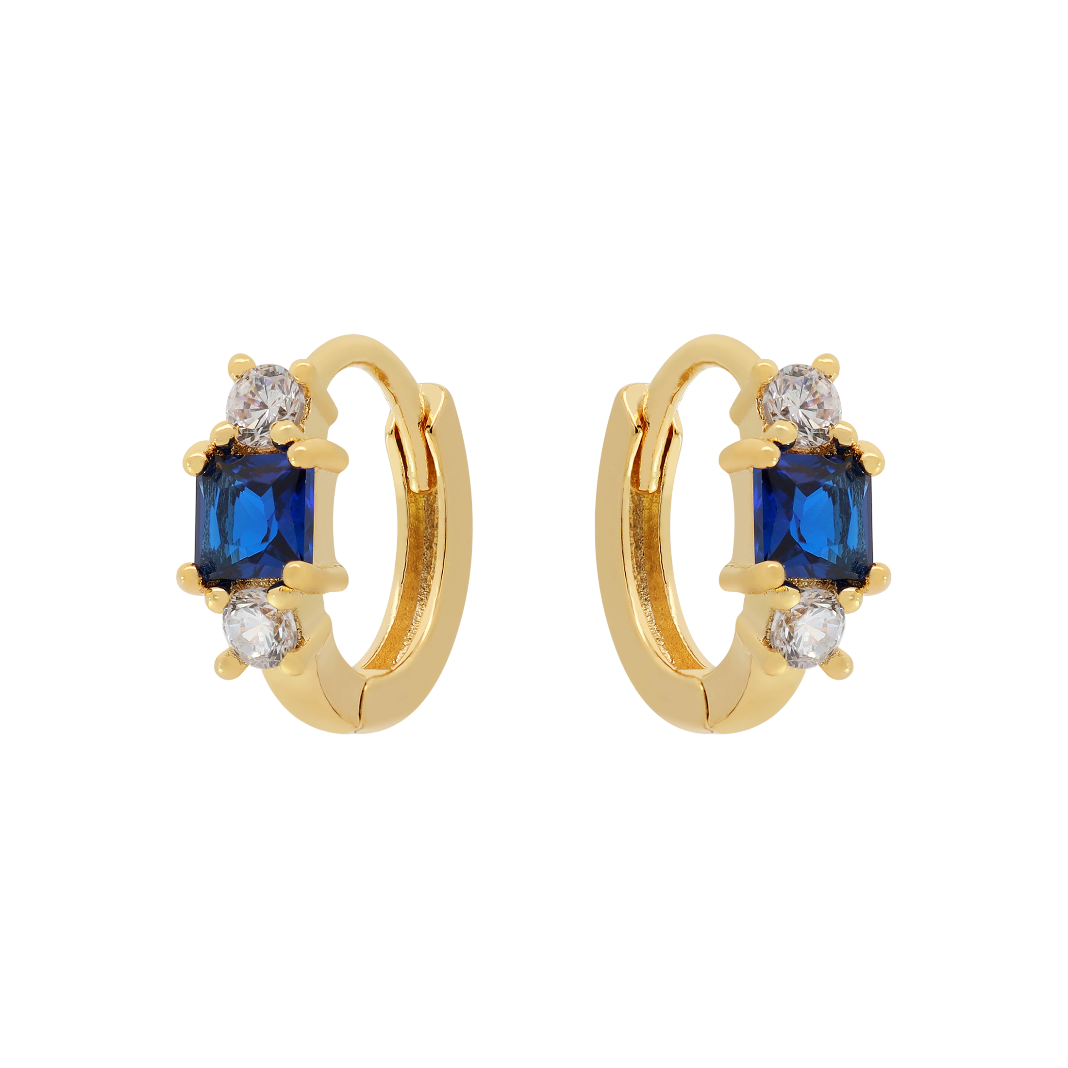 Devotion Sapphire & Gemstone Huggie Hoop Earrings - Gold