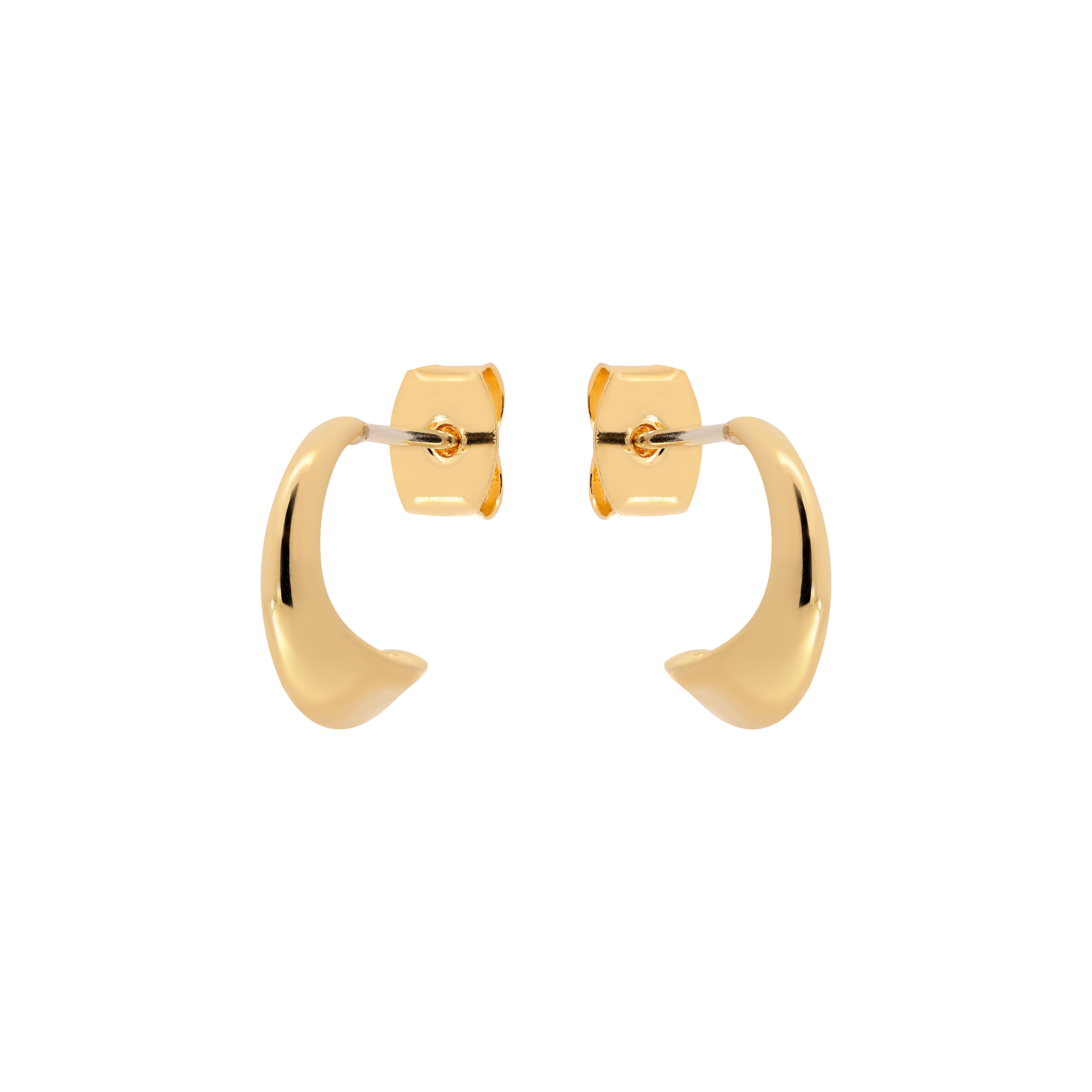 Elixir Curved Geometric Hoop Earrings - Gold
