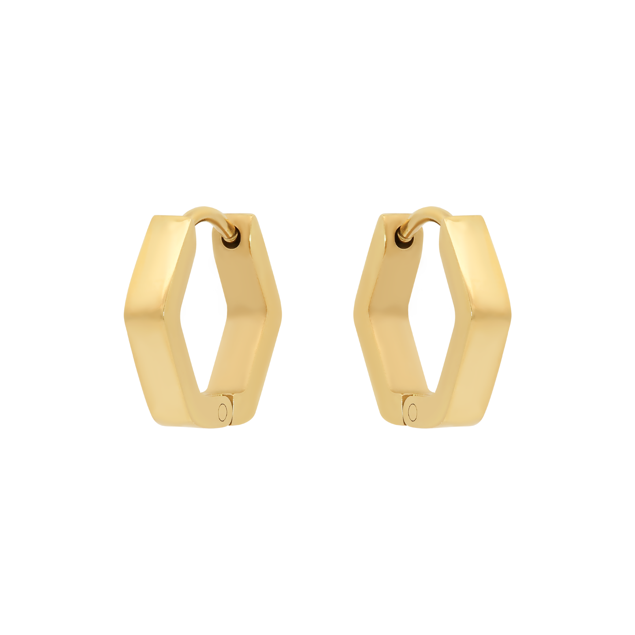 Hex Hexagon Hoop Earrings - Gold