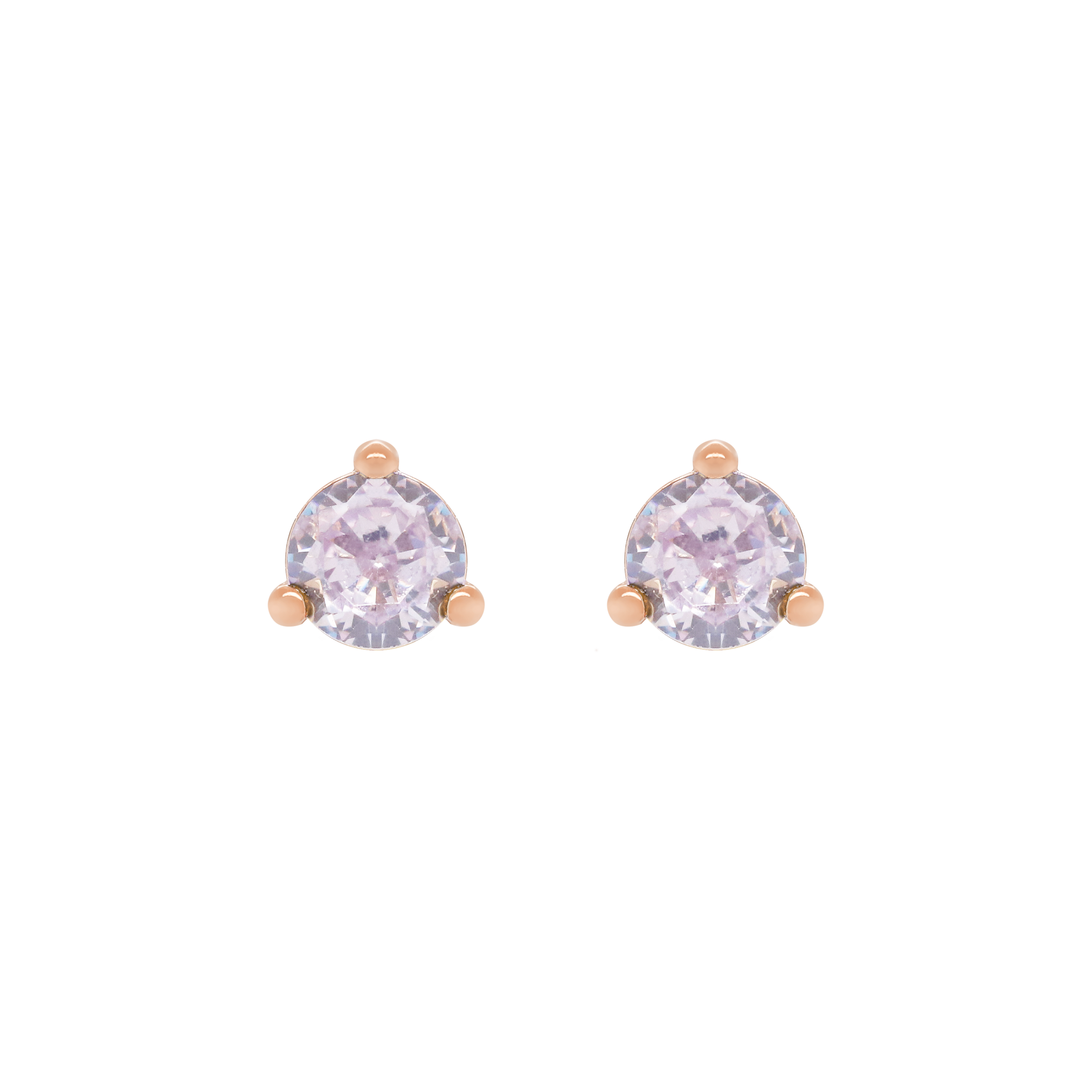 June Alexandrite Birthstone Earring Studs - Rose Gold