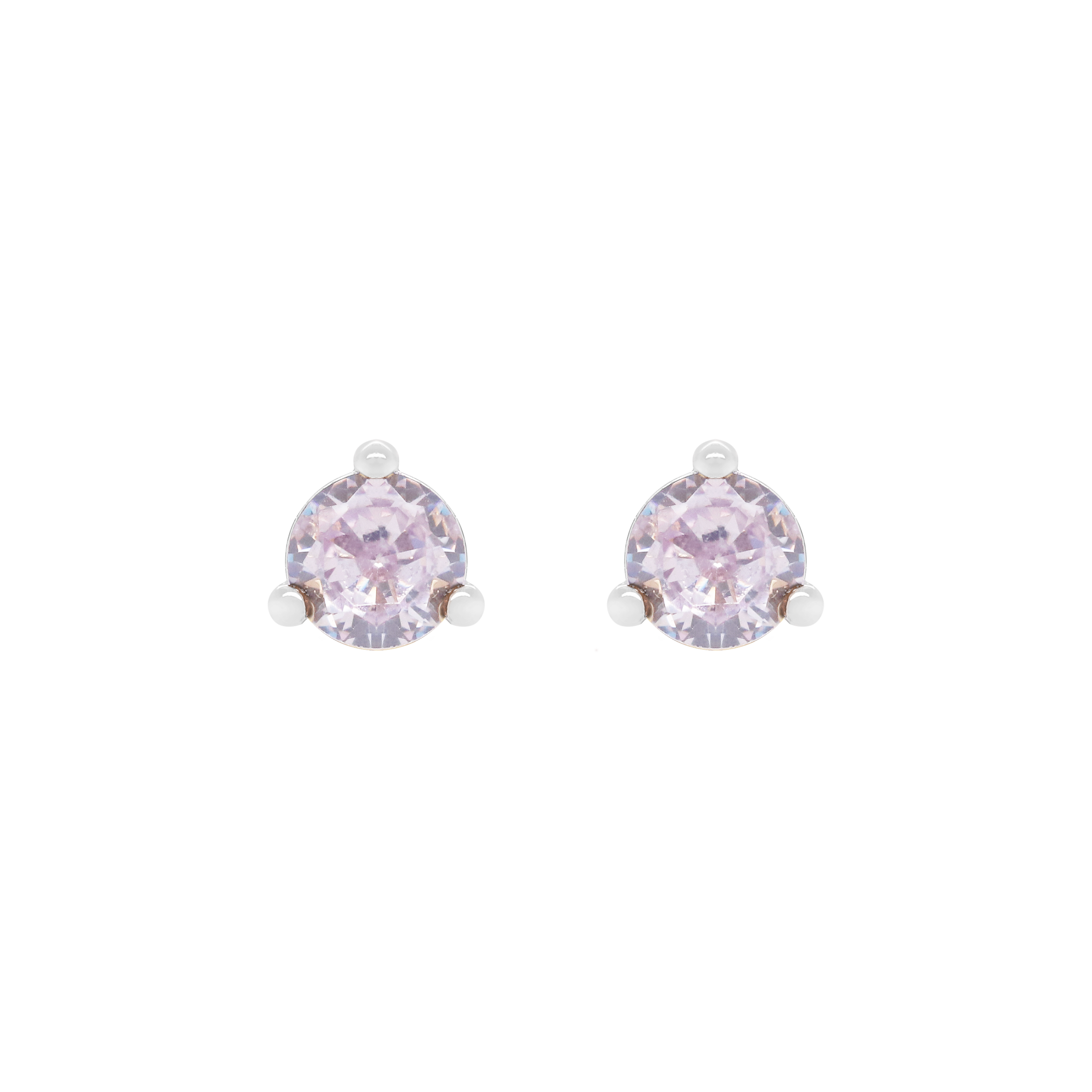 June Alexandrite Birthstone Earring Studs - Sterling Silver