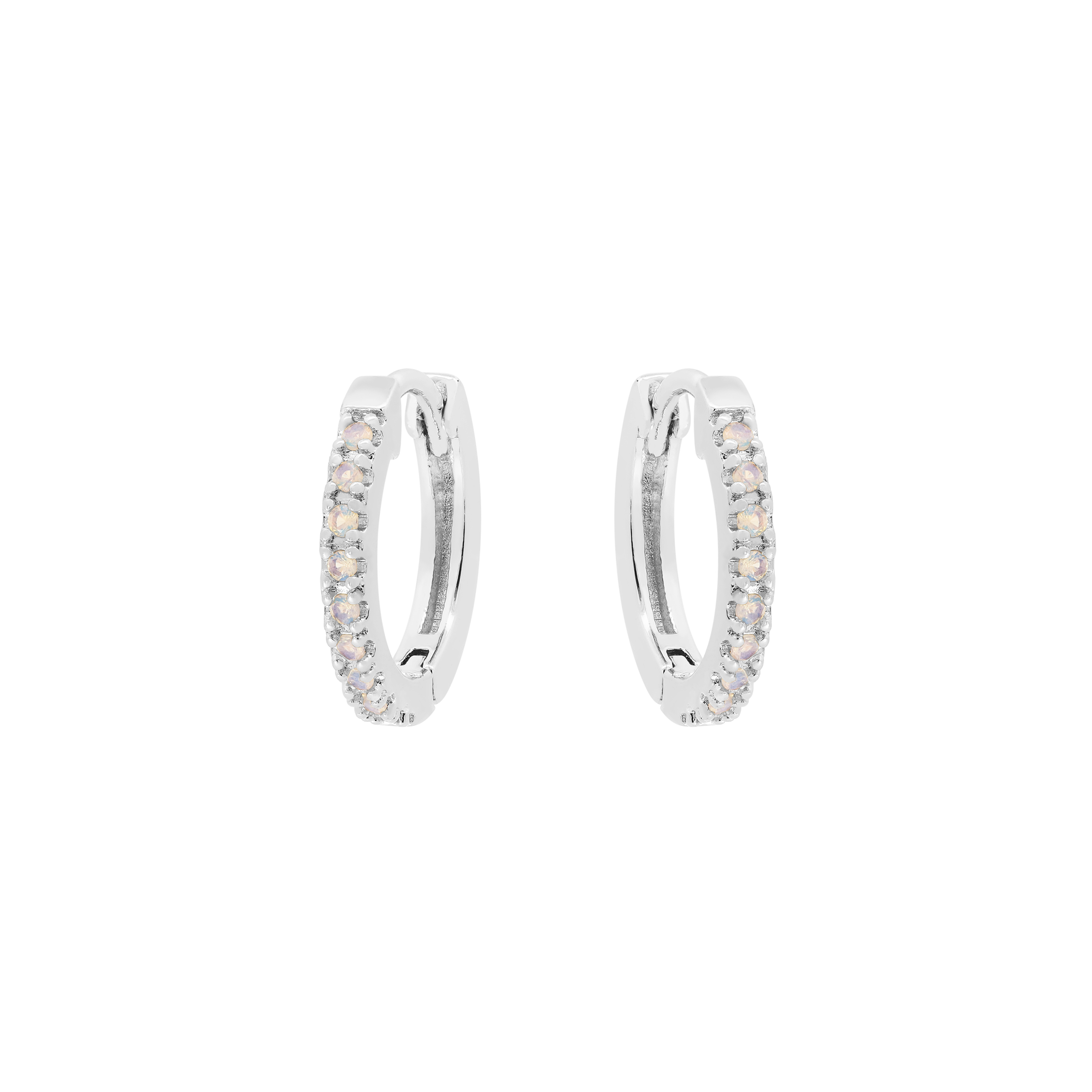 Logic Moonstone Earring Huggie Hoops - Sterling Silver